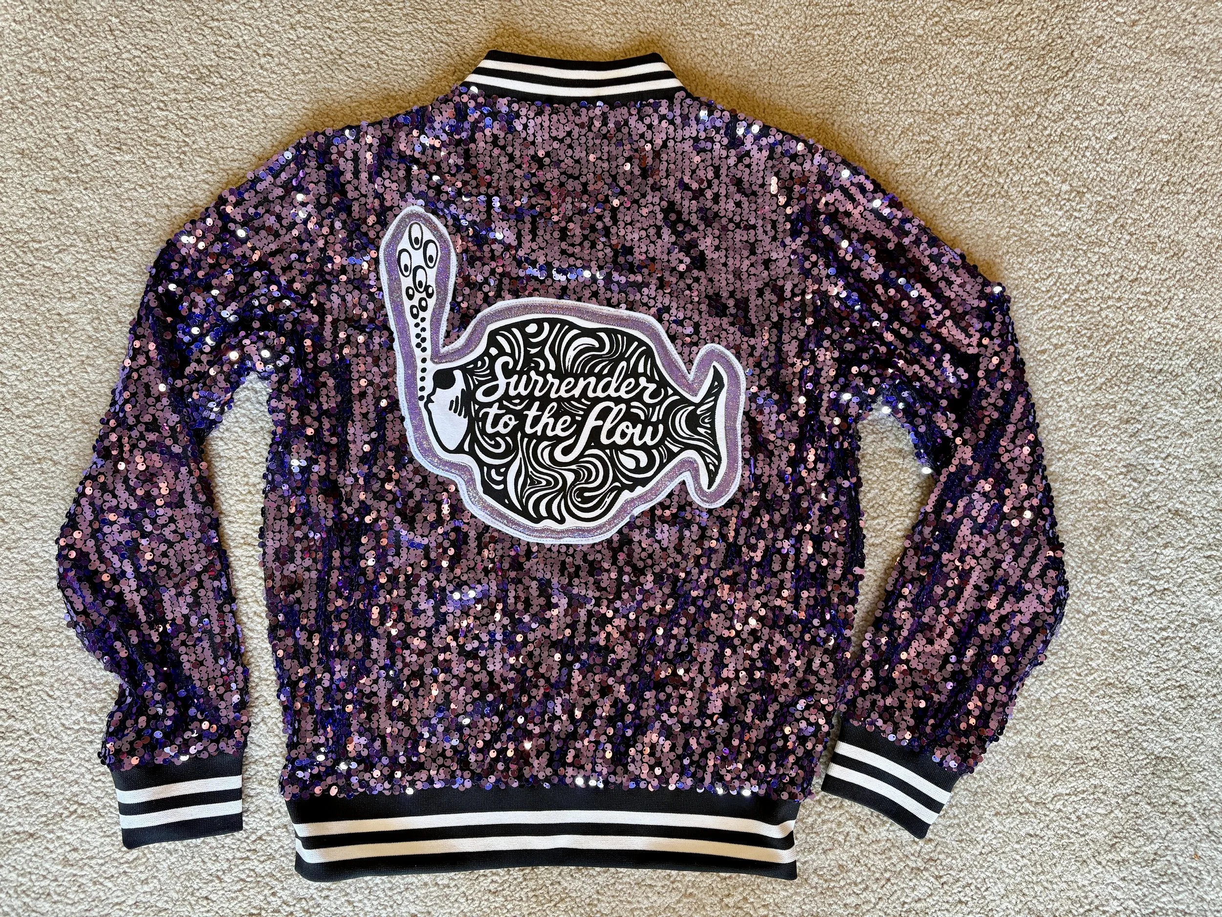 Purple Phish Sequin Women's Jacket w/ Surrender to the Flow Patch (Small - 2X)