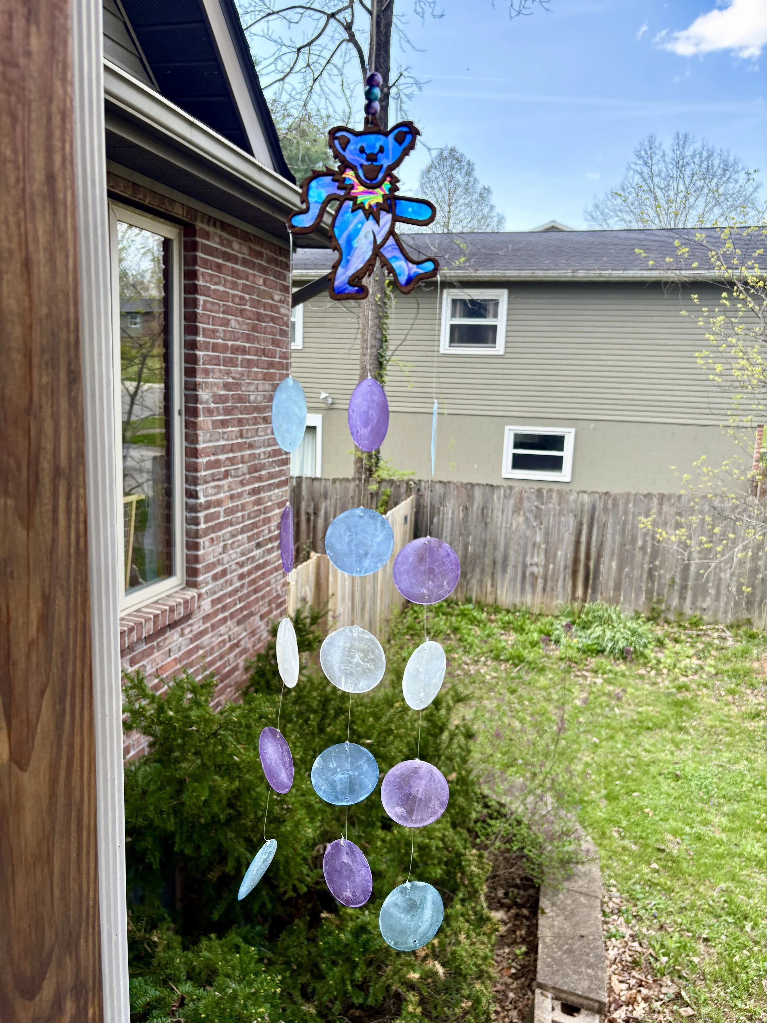 Watercolor Dancing Bear Wind Chime  (4 x 26")