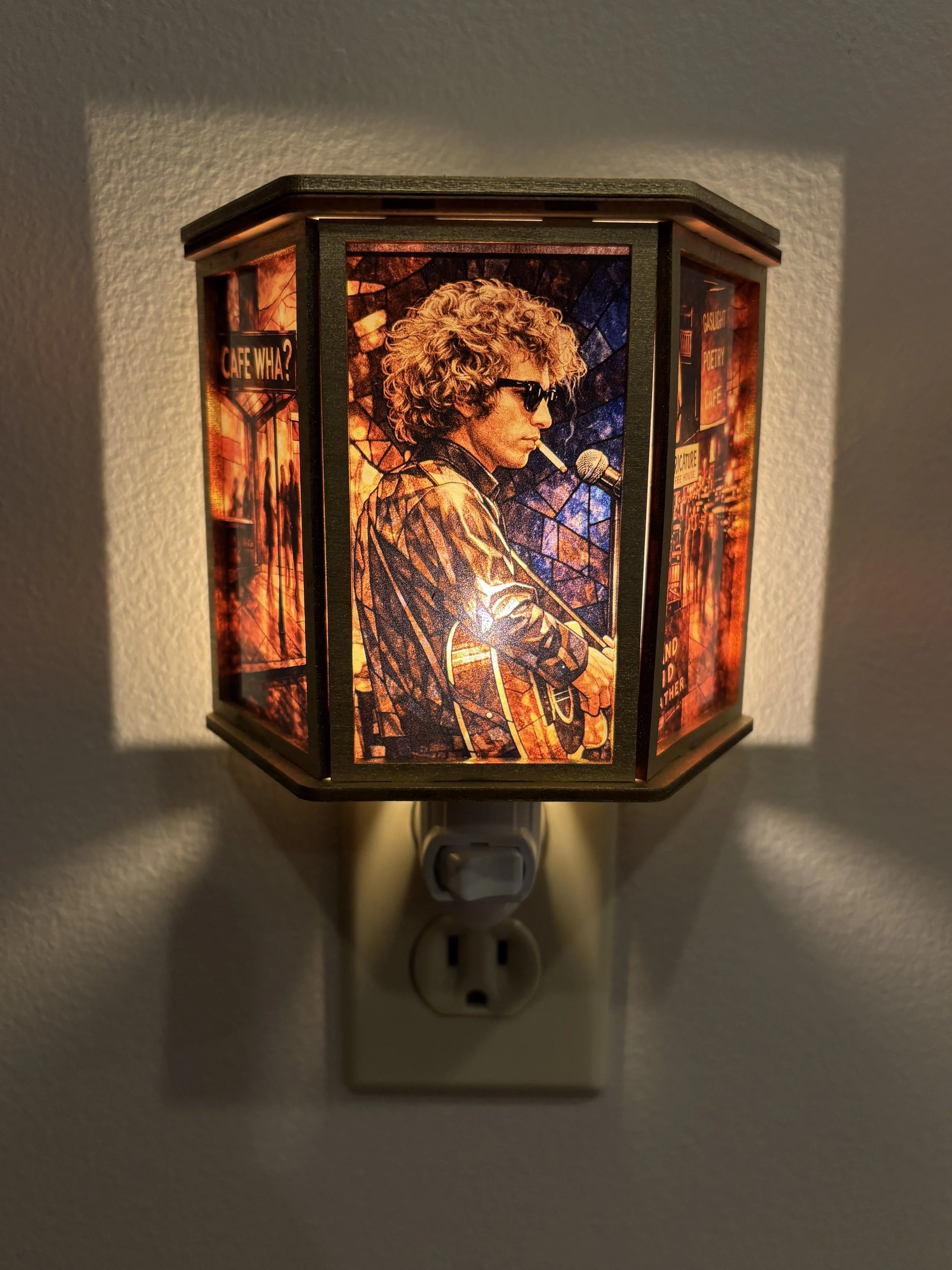 Bob Dylan Nightlight w/ It's Alright, Ma Inscription