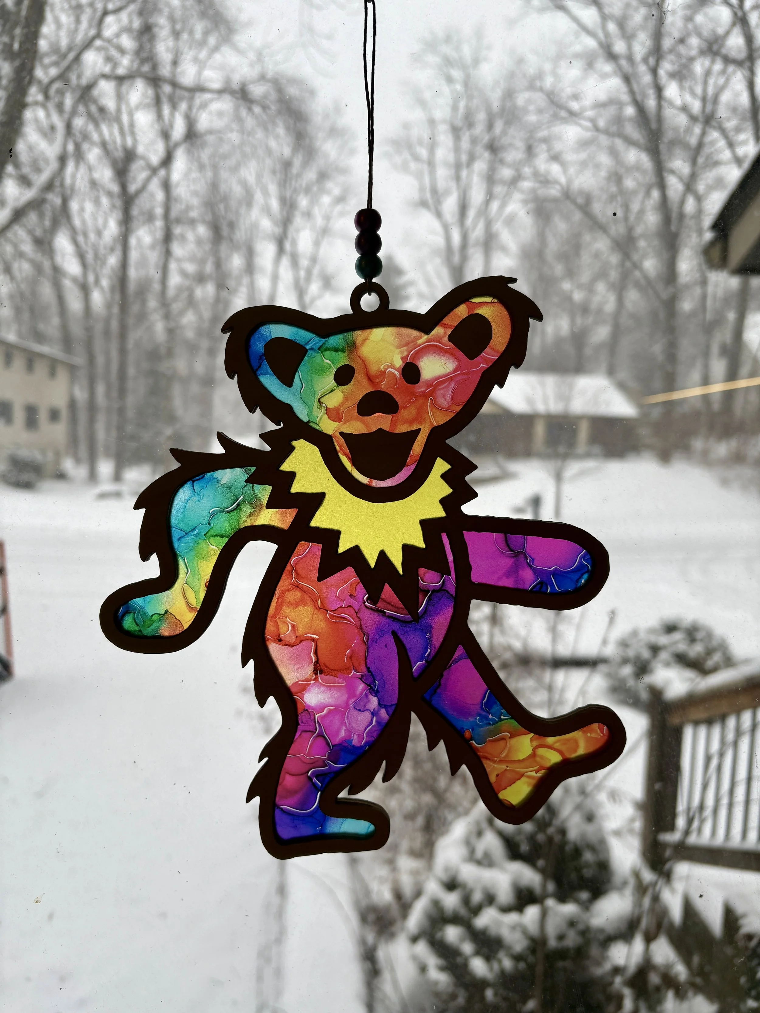 Dancing Bear - Rainbow Yellow 1 (8")