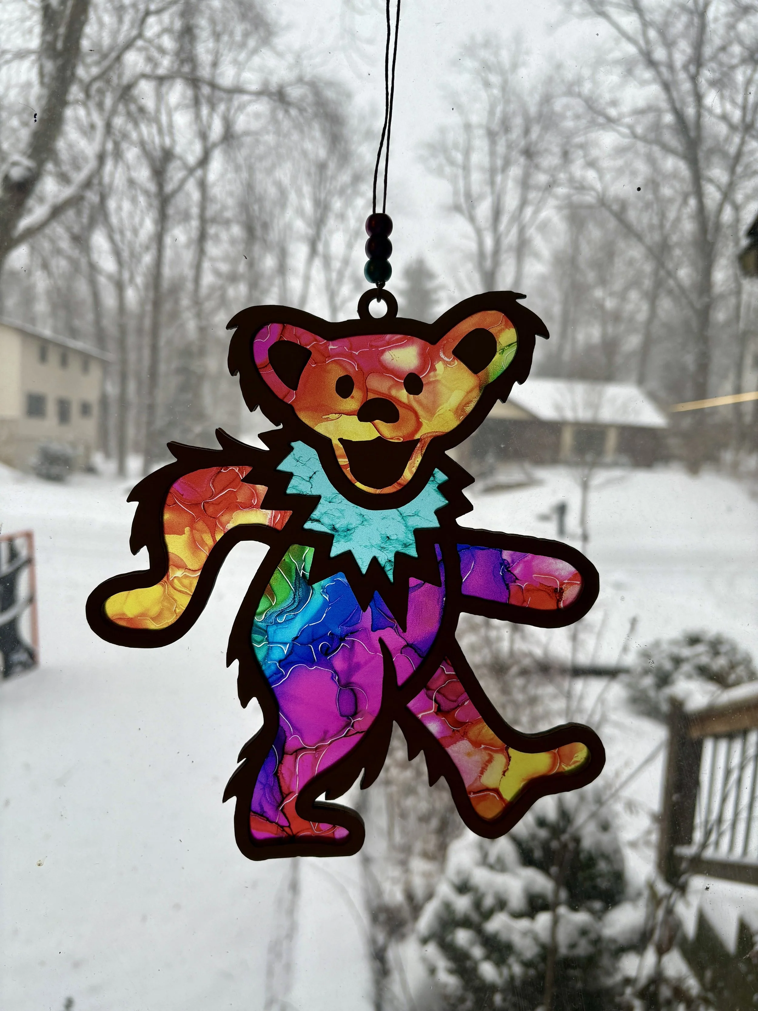 Dancing Bear - Rainbow Turquoise (8")