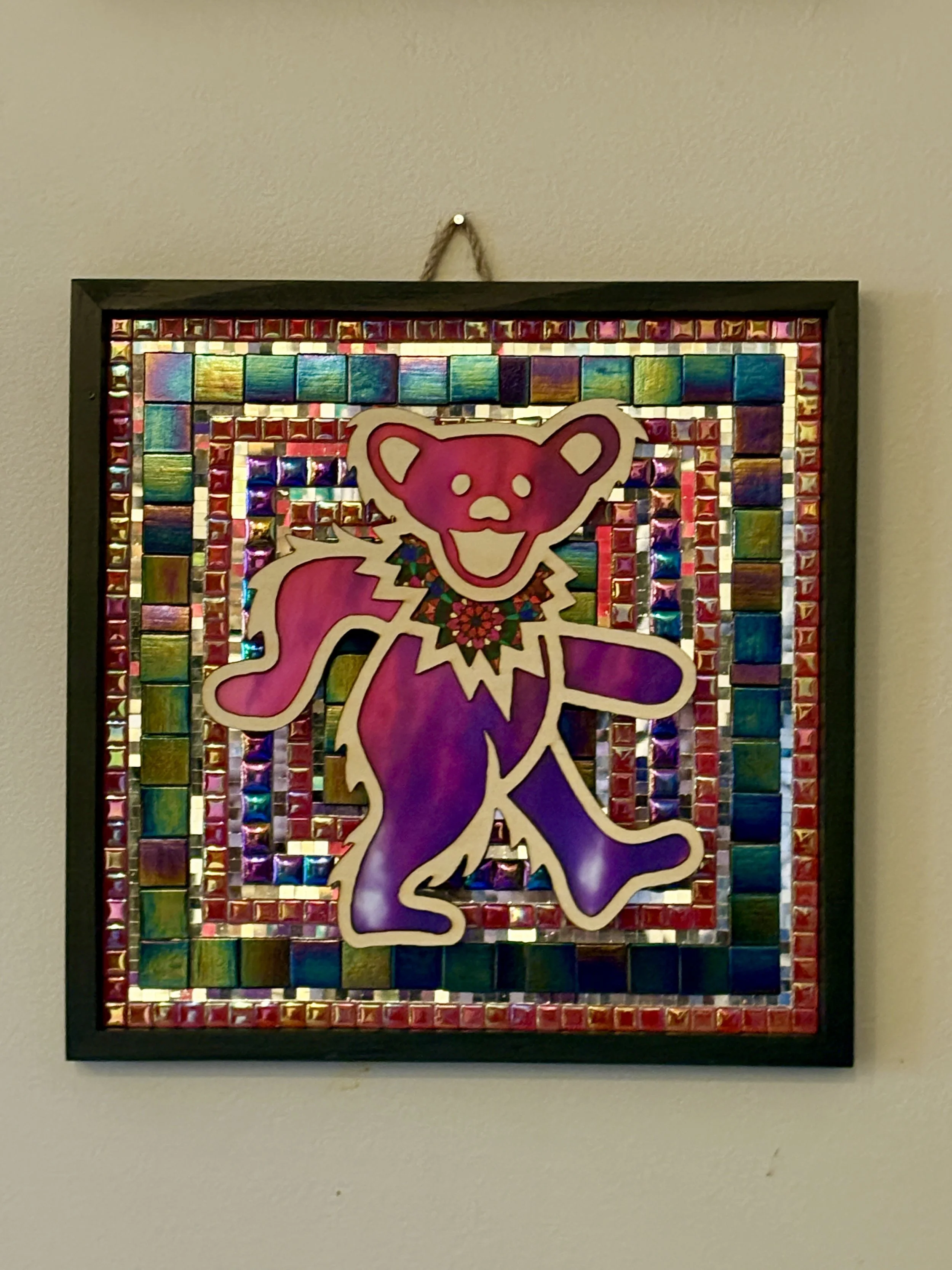 Dancing Bear - Scarlet (12" x 12")