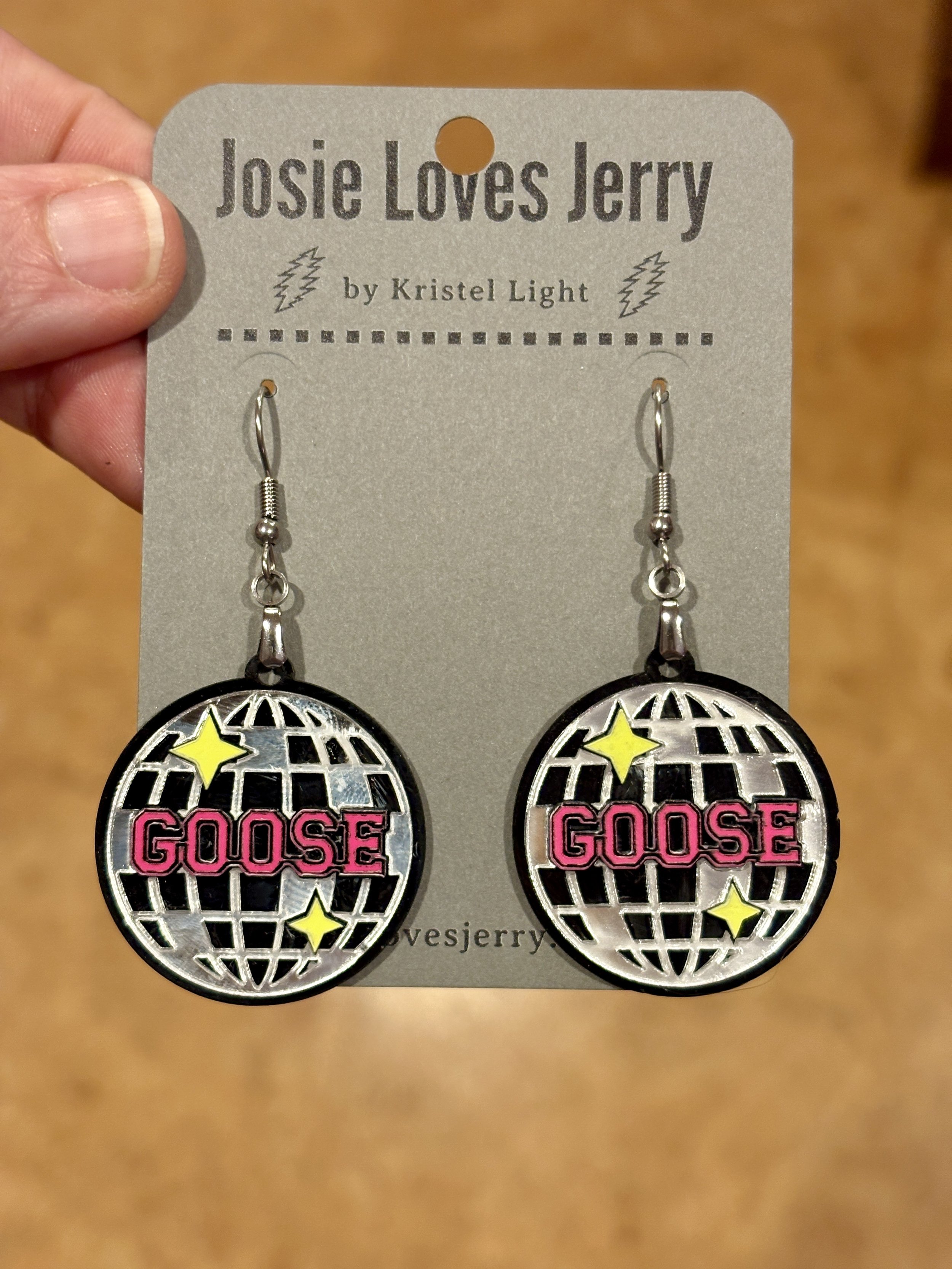 Disco Ball Goose Earrings