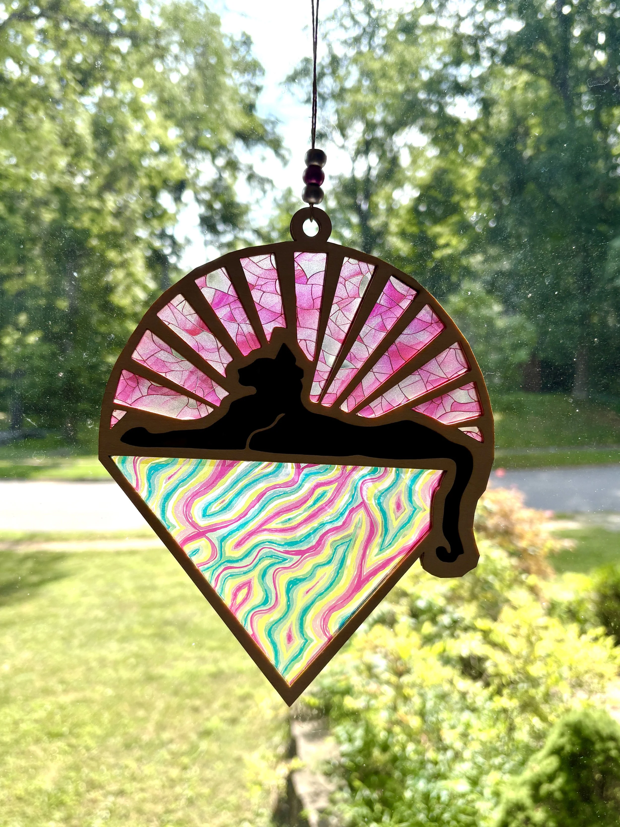 Cat Suncatcher - Pink Vibes (9 x 7")
