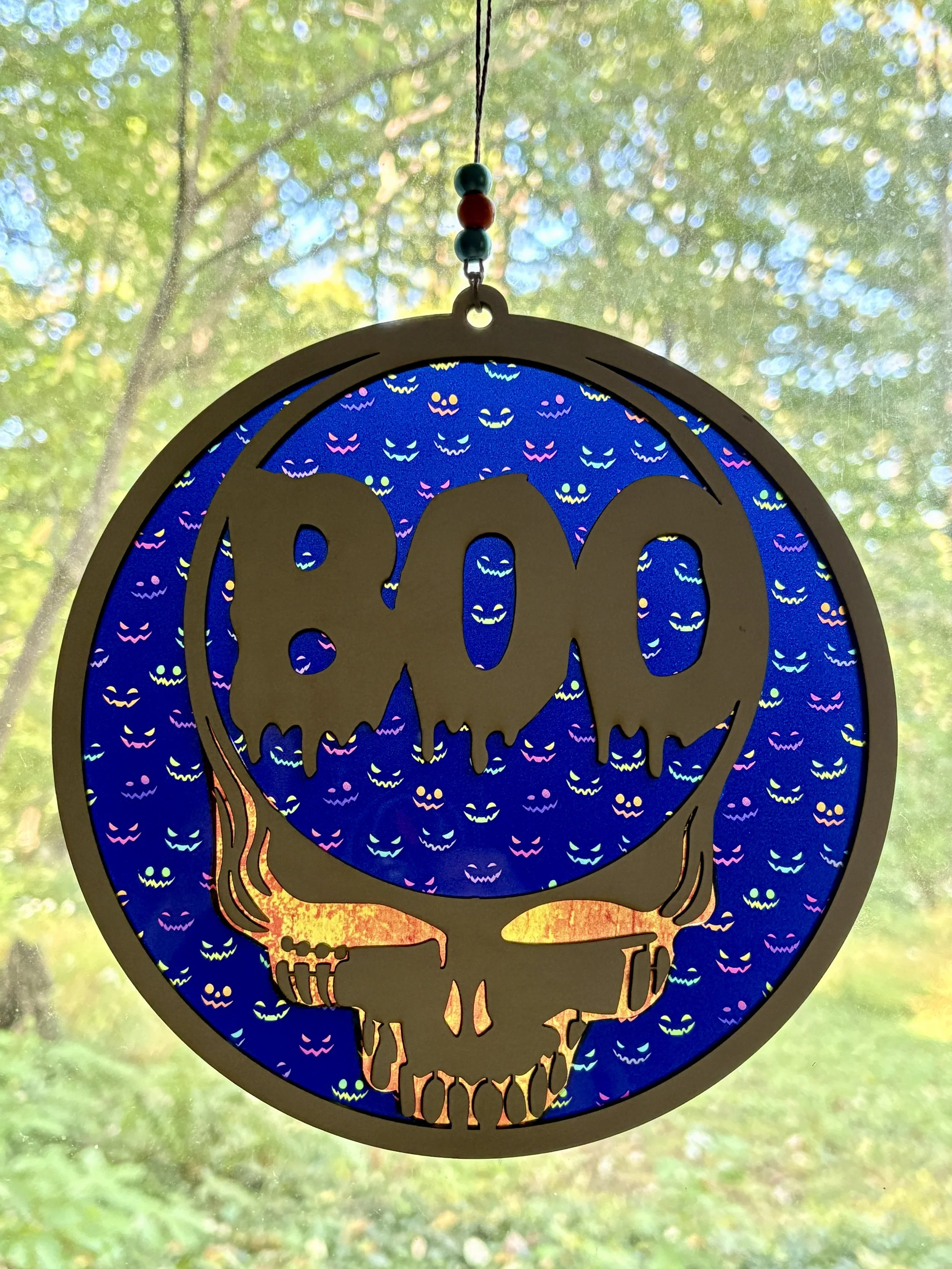 BOO Stealie Suncatcher - Scary Pumpkins (9")