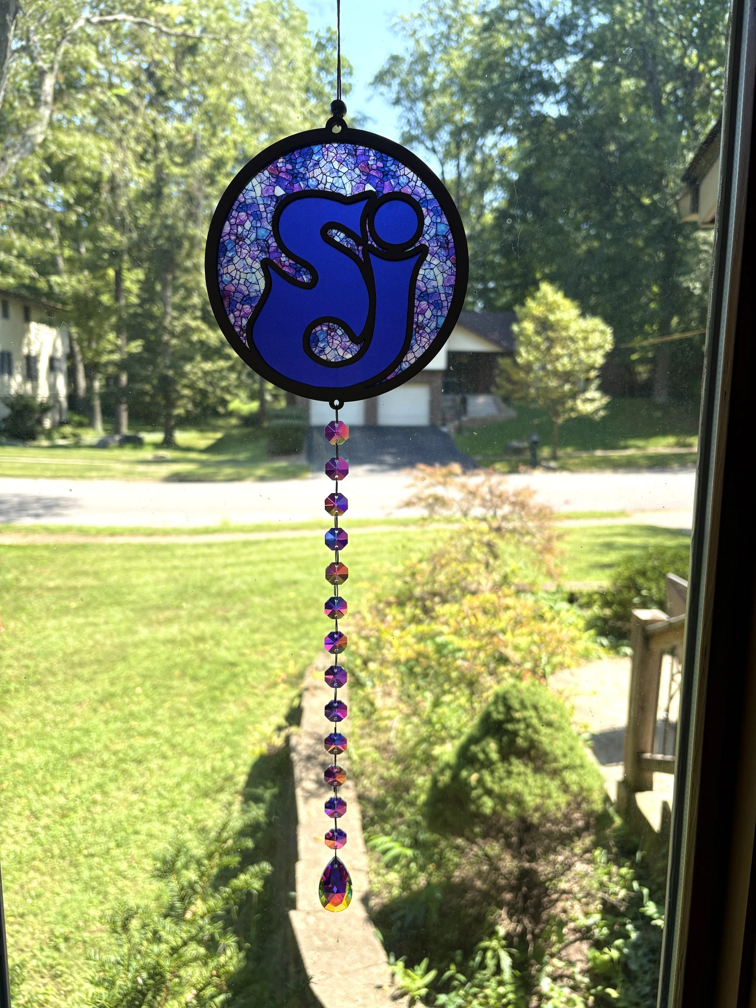 SCI w/ Crystal Prism Dangle - Purple (6" x 20")