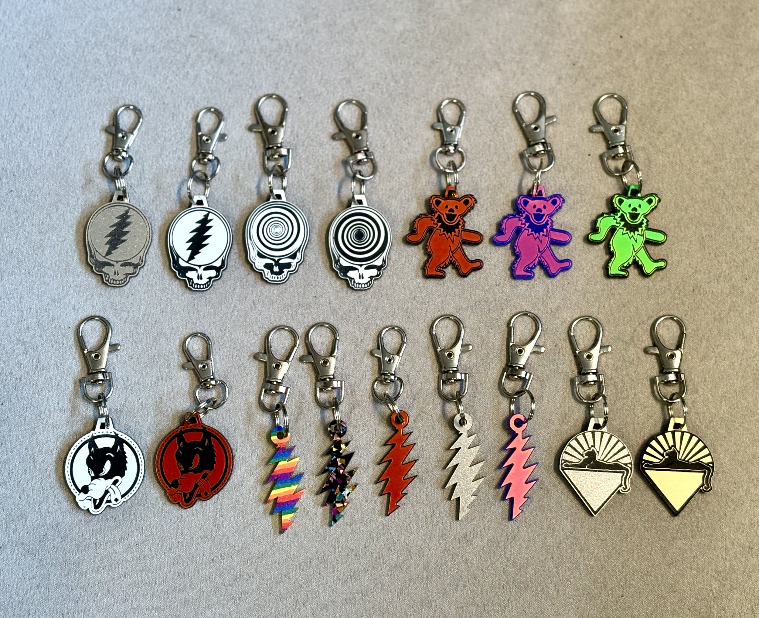 FIVE-PACK: Grateful Dead Zipper Pulls