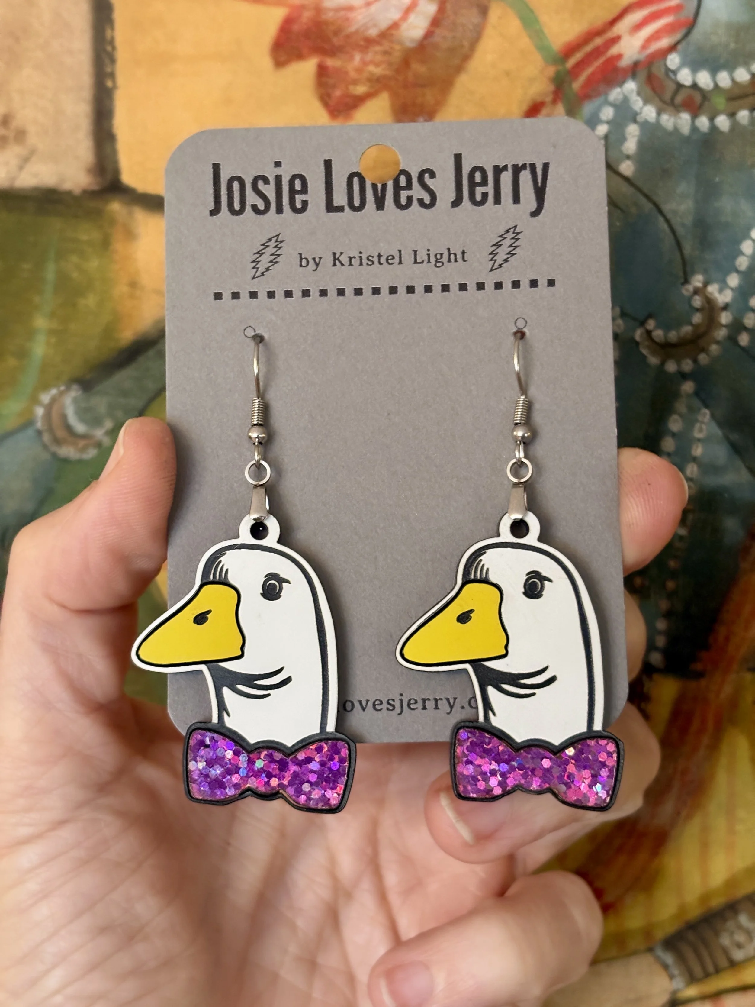 Bowtie Goose - Fuchsia Glitter