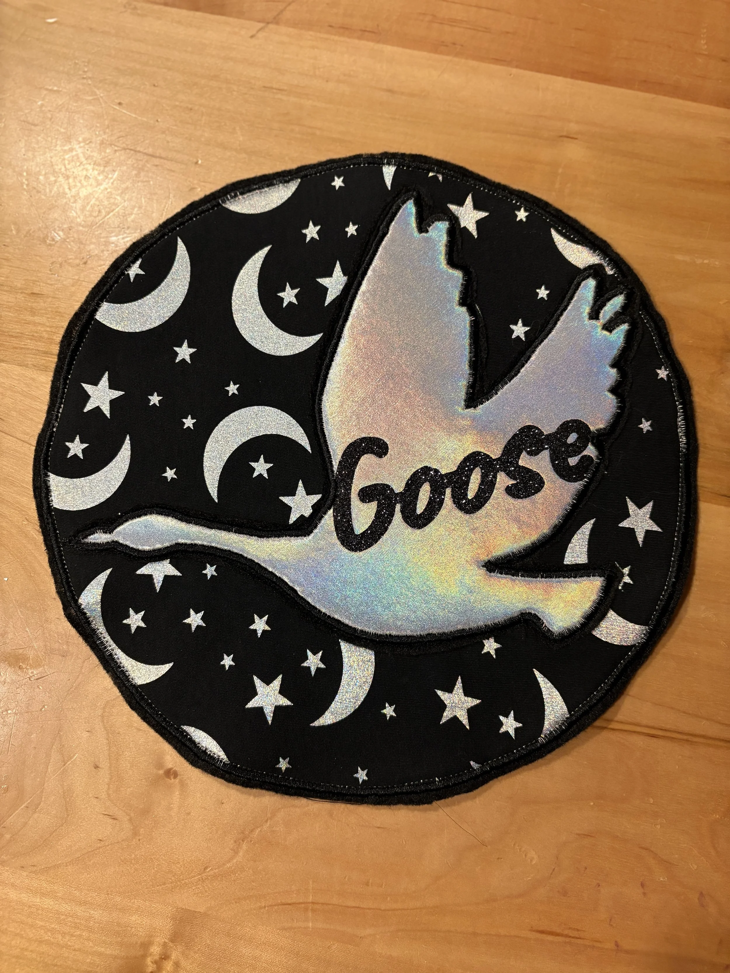 Iridescent Goose Patch - Moon & Stars  (10")