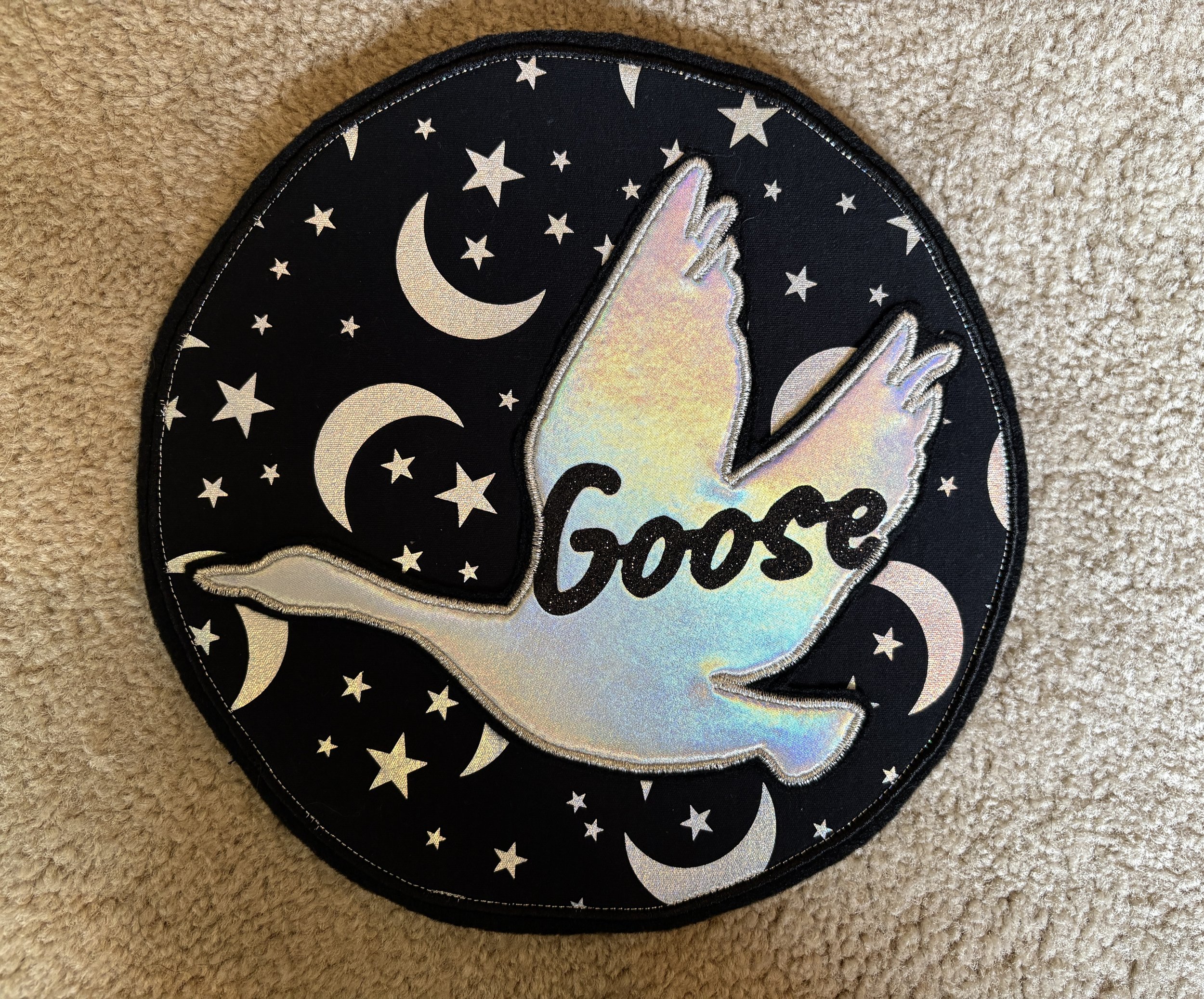 Iridescent Goose Patch - Moon & Stars  (10")