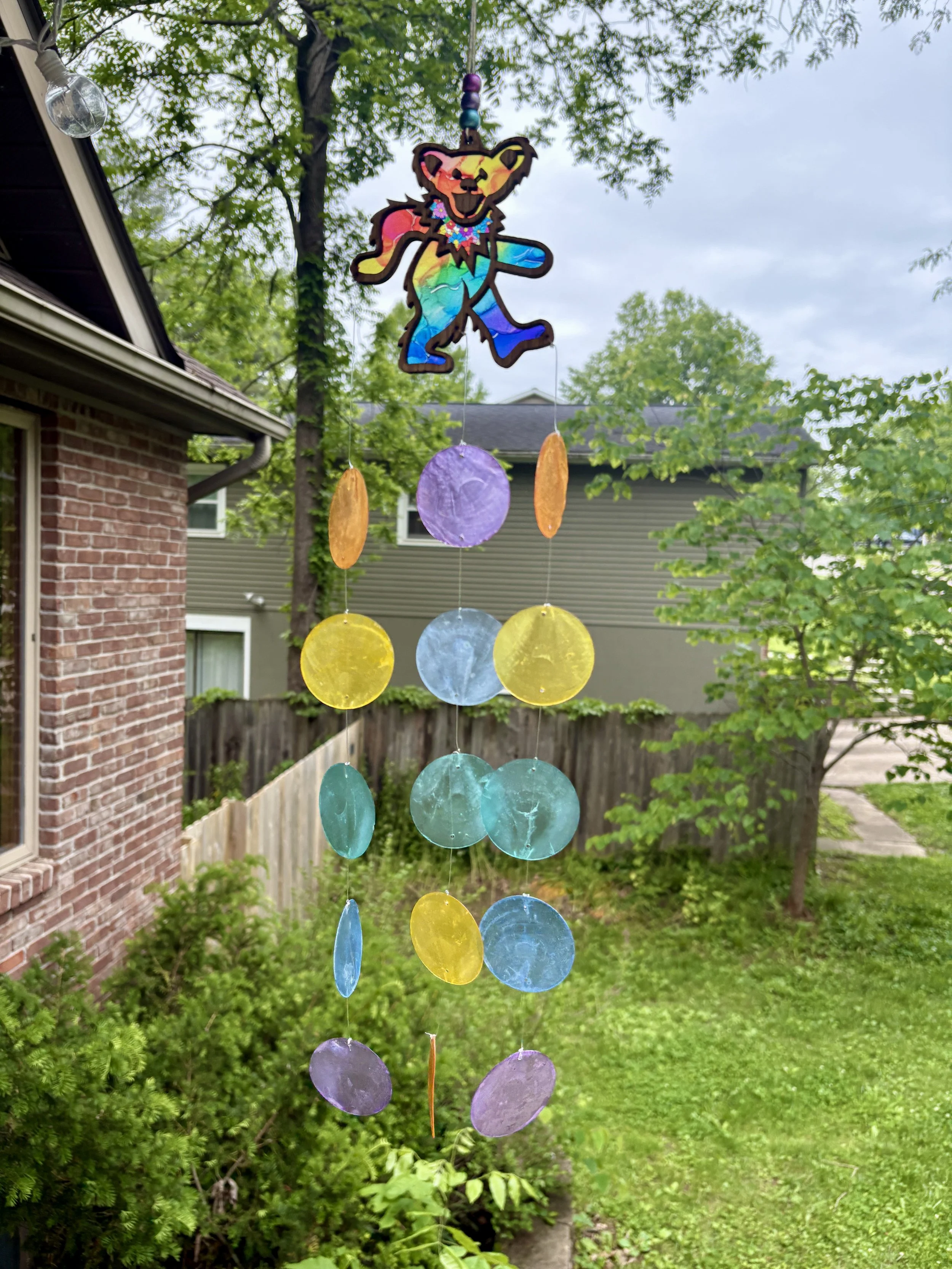 Rainbow Dancing Bear Wind Chime  (4 x 26")