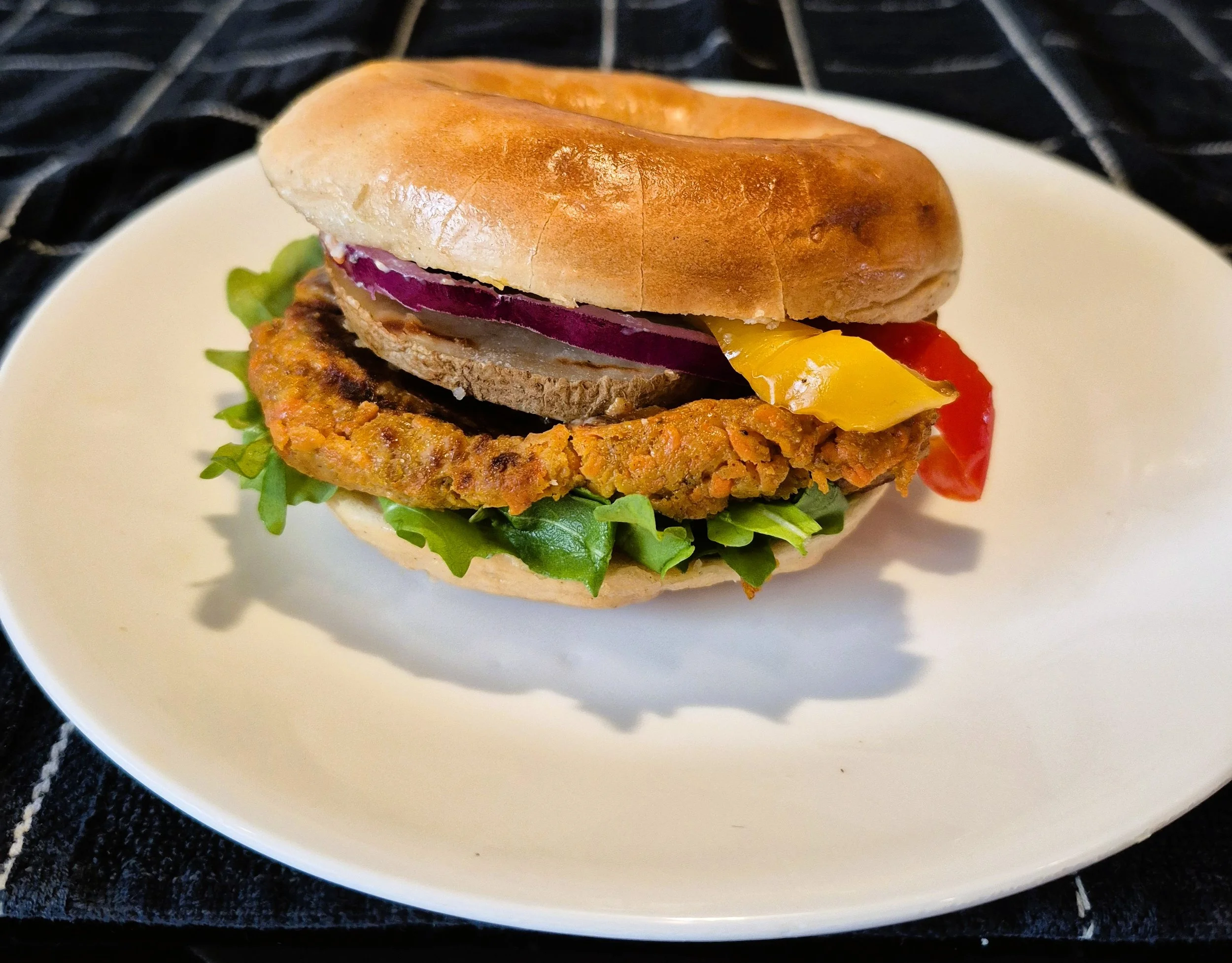 Carrot Bagel Burger