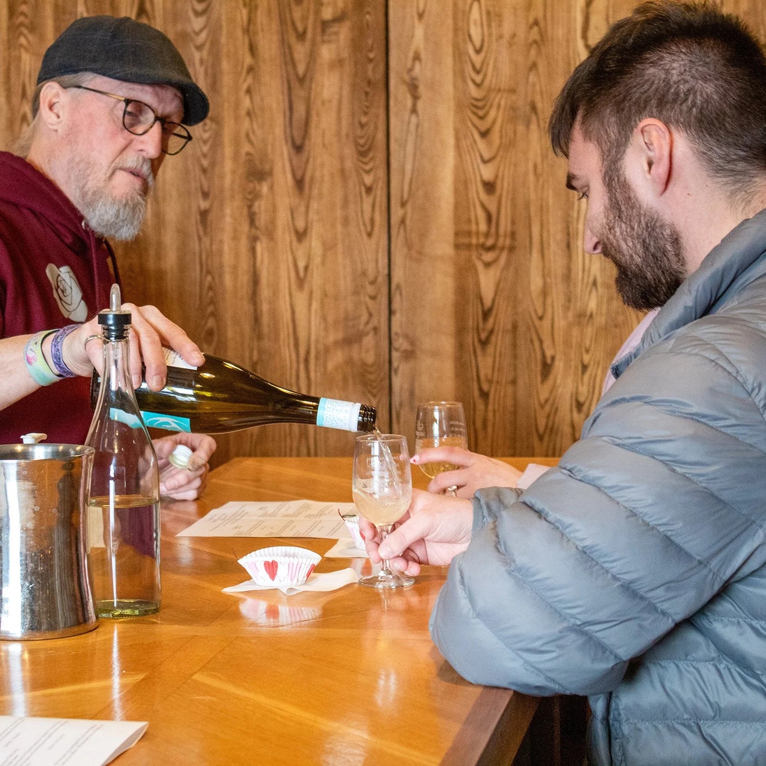 Lakeside Trolley guests enjoying a wine tasting stop in the Finger Lakes