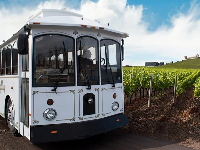 Lakeside vintage trolley used for private Finger Lakes group outings