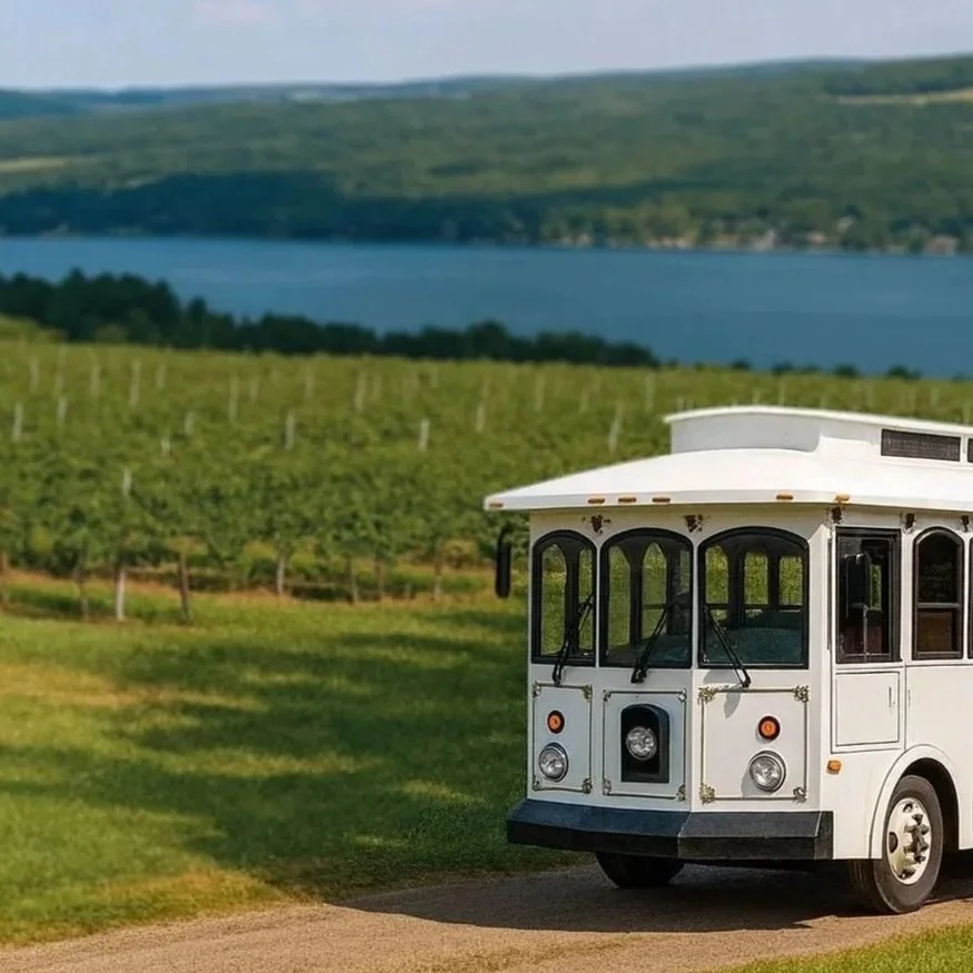 Lakeside Trolley in Finger Lakes wine country near Watkins Glen