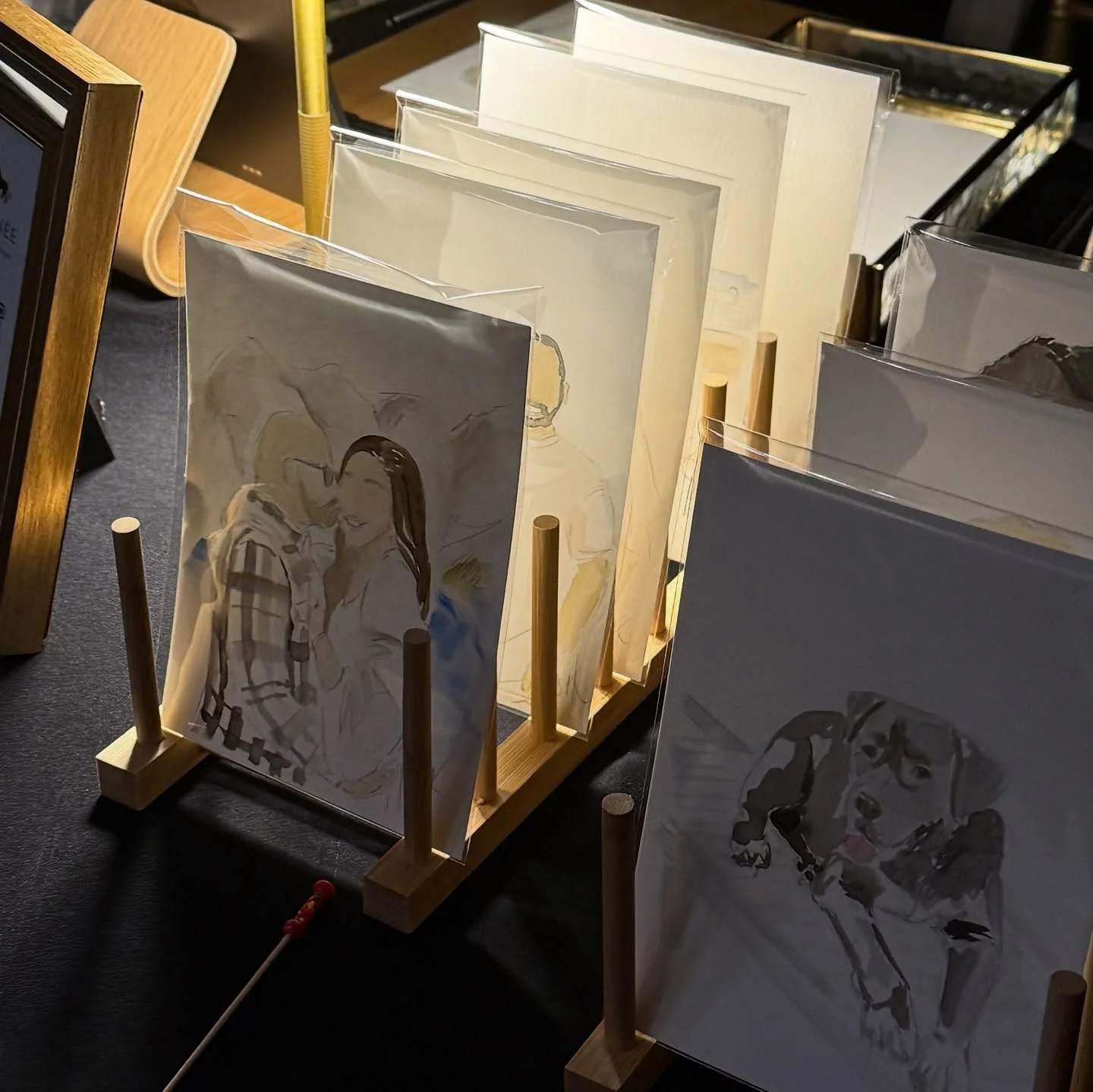 Holiday Party Ingredients: 

+ Personalized Portraits 🎅🏼🧑🏼&zwj;🎄
+ Martinis shaken 🍸
+ Fancy dresses 💃🏼✨
+ Funky ties 🤵🏻&zwj;♂️

Last night I had the pleasure of painting portraits for @nexteraenergyresources &mdash; what a joy it is to cre