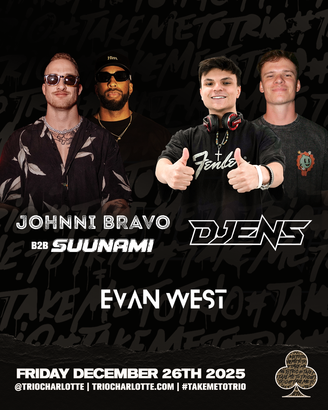 Sparky b2b Carr, Suunami b2b Johnni Bravo, Evan West