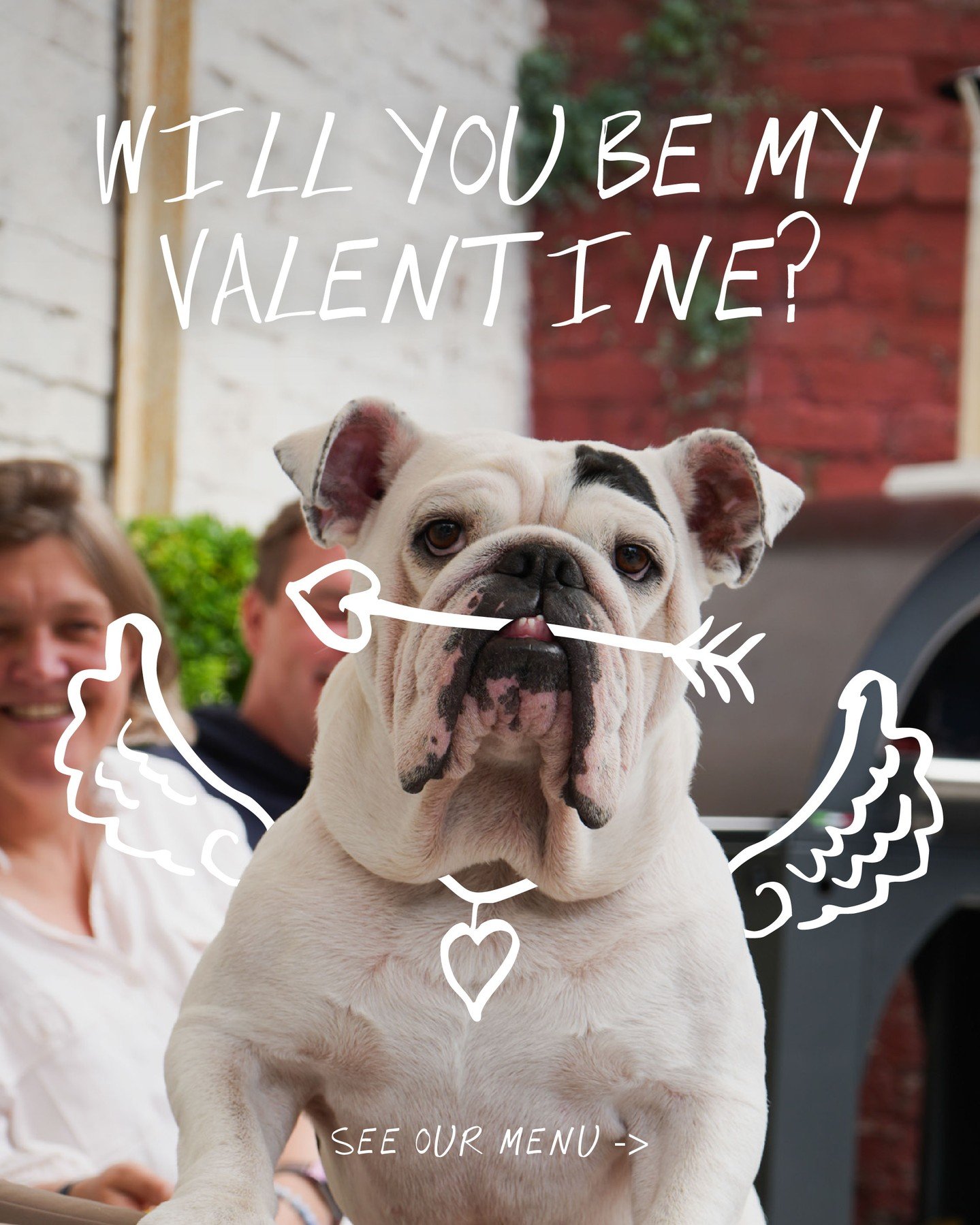 Because even Cupid knows good food matters 💘🐾
Join us at Dough this Valentine&rsquo;s Day for a set menu worth dressing up for (or at least wagging a tail about).

&pound;65pp
&pound;60pp vegetarian

Great food, great wine, great company - Cupid Wi