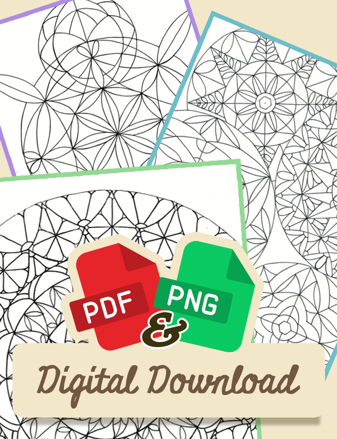 Hand-drawn Coloring Book: Digital Edition (Printable PDF & PNGS)