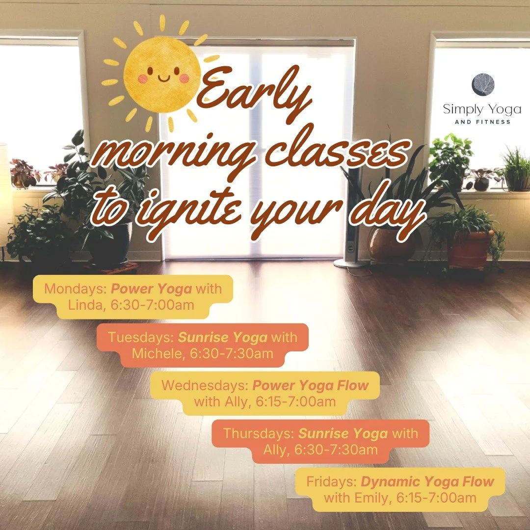 🌞Are you an early riser (or want to be one)? Join us at our early morning weekday classes so you can get your mind and body ready for the day ahead of you! 

🌞Perfect before work, school, or whatever comes next. 

🌞 We're here for you; come on in 