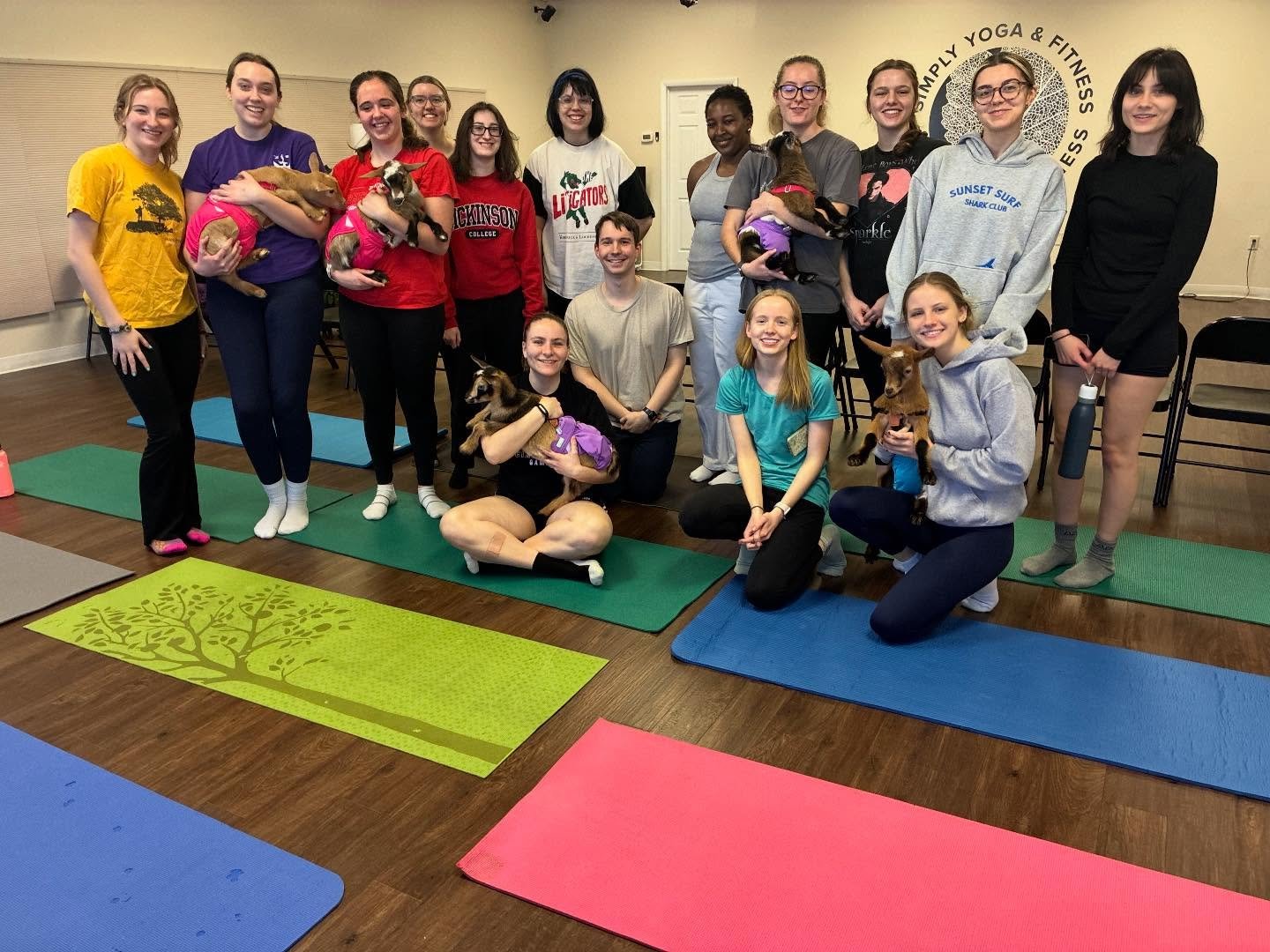 An awesome group from the Dickinson Outing Club came out for a private goat yoga class - we all have a great time! Is this something you would do?