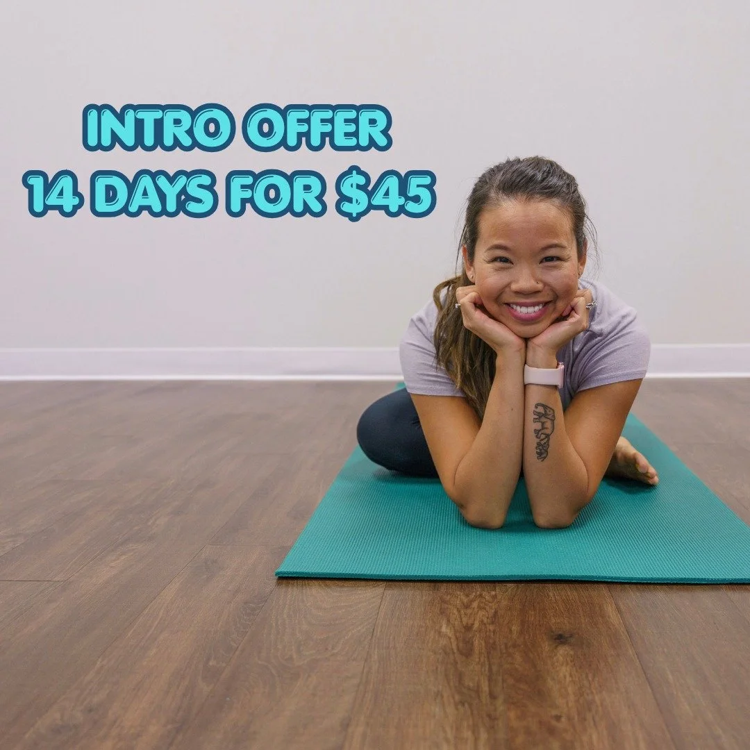💙Get started with our new student intro offer, 14 days of unlimited classes plus two guest passes to share! 

💙Just $45 to experience everything we have to offer: yoga and relaxation, core and pelvic health, and strength and fitness with the most w