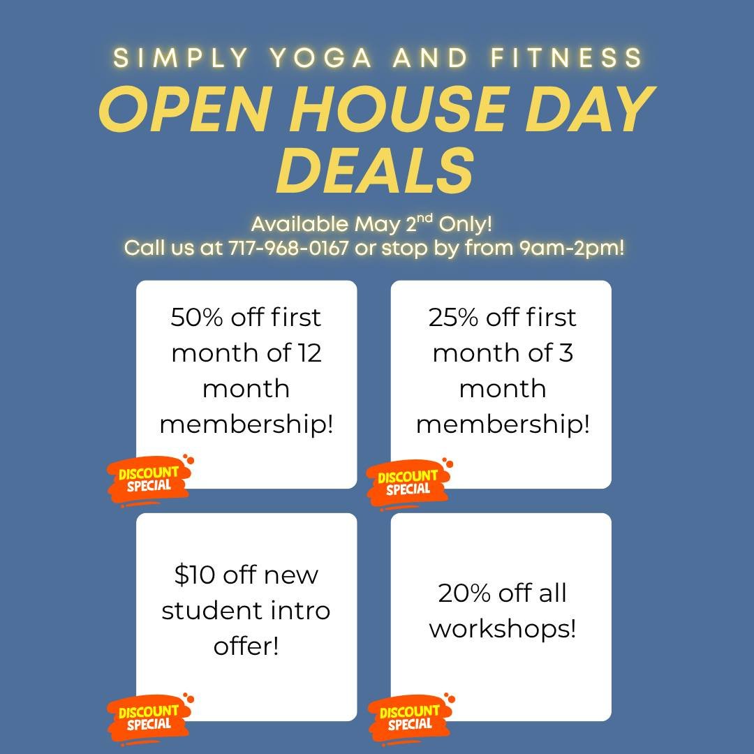 ⭐ Stop by from 9am-2pm or give us a ring at 717-968-0167 to take advantage of these Open House Day Deals! Today only!