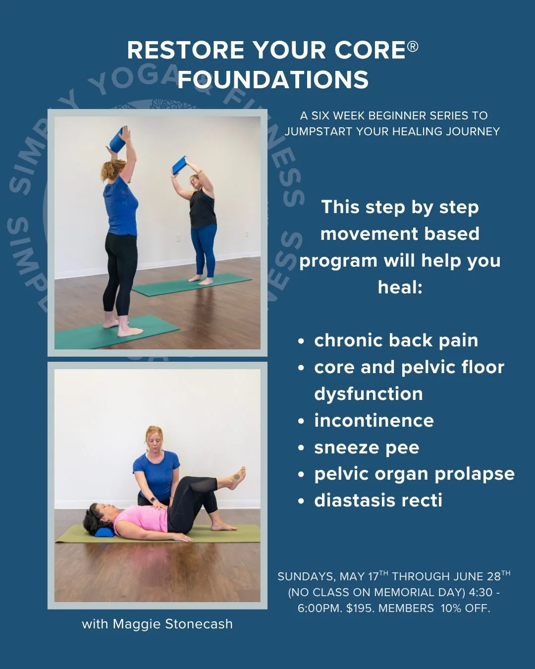 ⭐ Starting this Sunday: Restore Your Core&reg; Foundations, a six week beginner series to jumpstart your healing journey. Highly recommended by pelvic floor therapist and a wonderful compliment to your current healing regimen, this series will help y