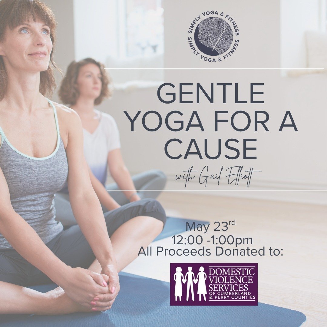 Happening this Saturday! A lovely, gentle practice by Gail Elliott to benefit @domesticviolenceservicescp. 12:00 - 1:00pm, donation of your choice at registration. Come do something nice for yourself and others! 

Visit www.simplyyogaandfitness.com/w