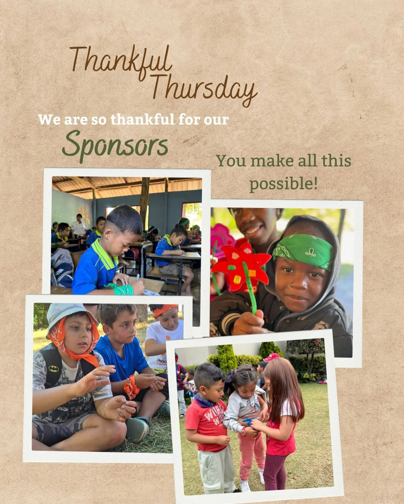 We thank God for YOU this Thanksgiving Thursday. Because of your obedience and generosity, children around the world are hearing the hope of the gospel. From every craft to every lesson, story, and game&mdash;you help shine His light. You are truly a