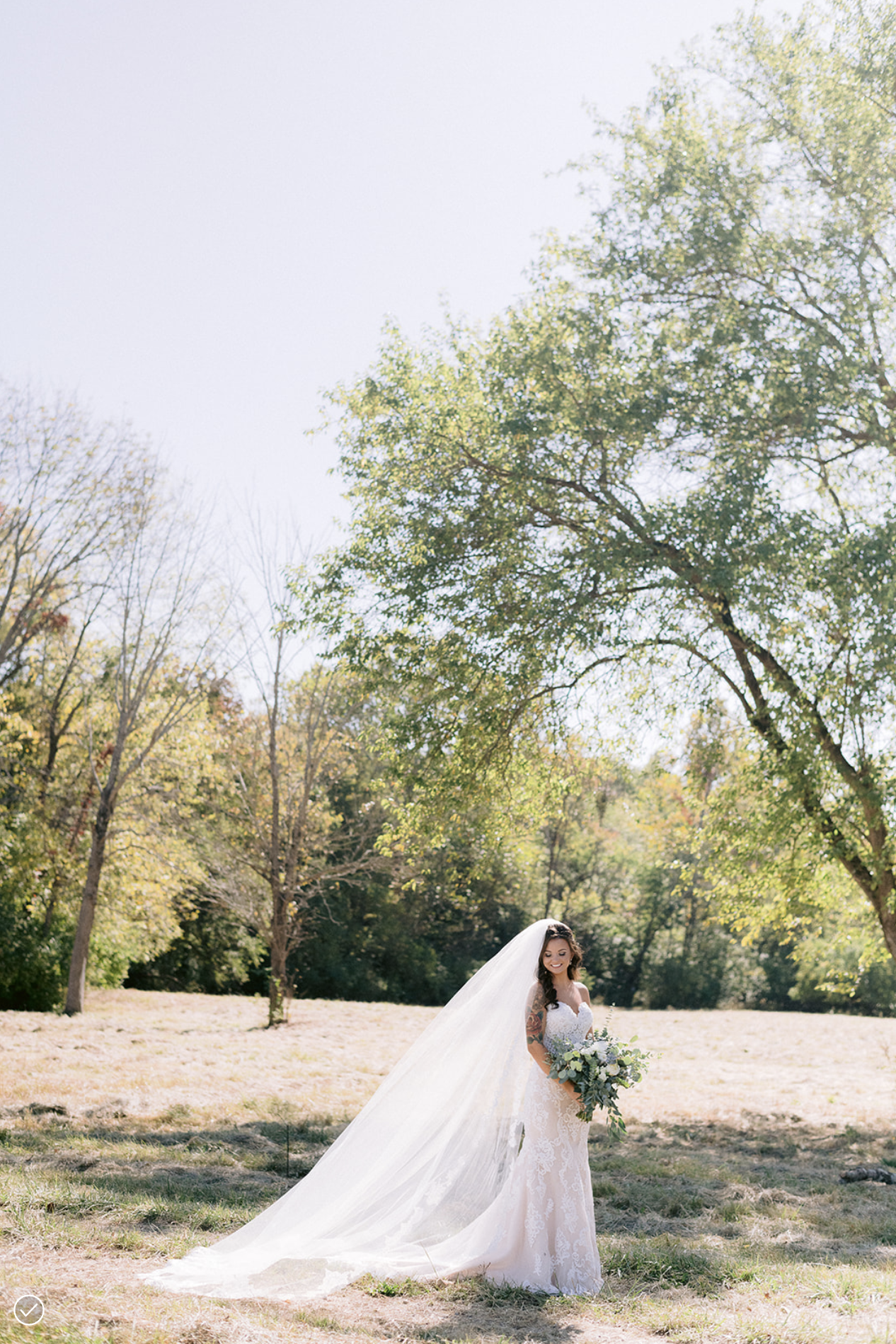Bridal portrait in the fall