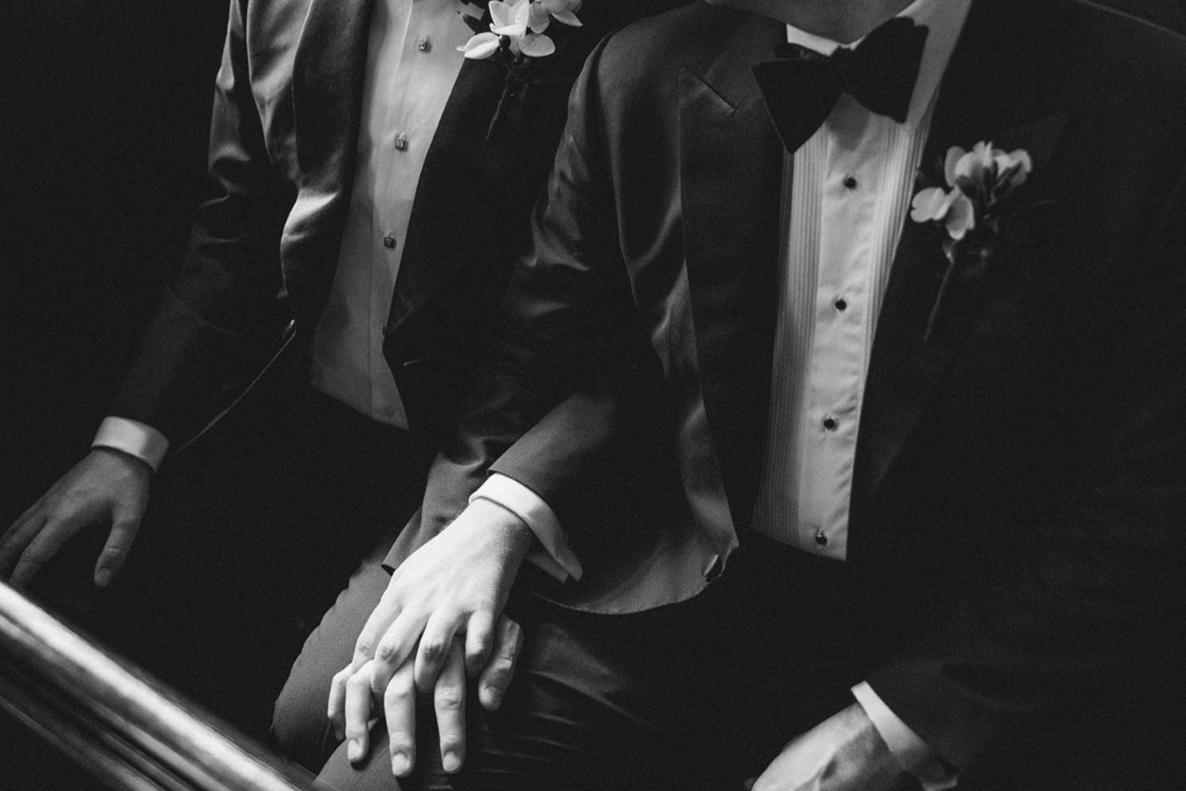 Two grooms on wedding day