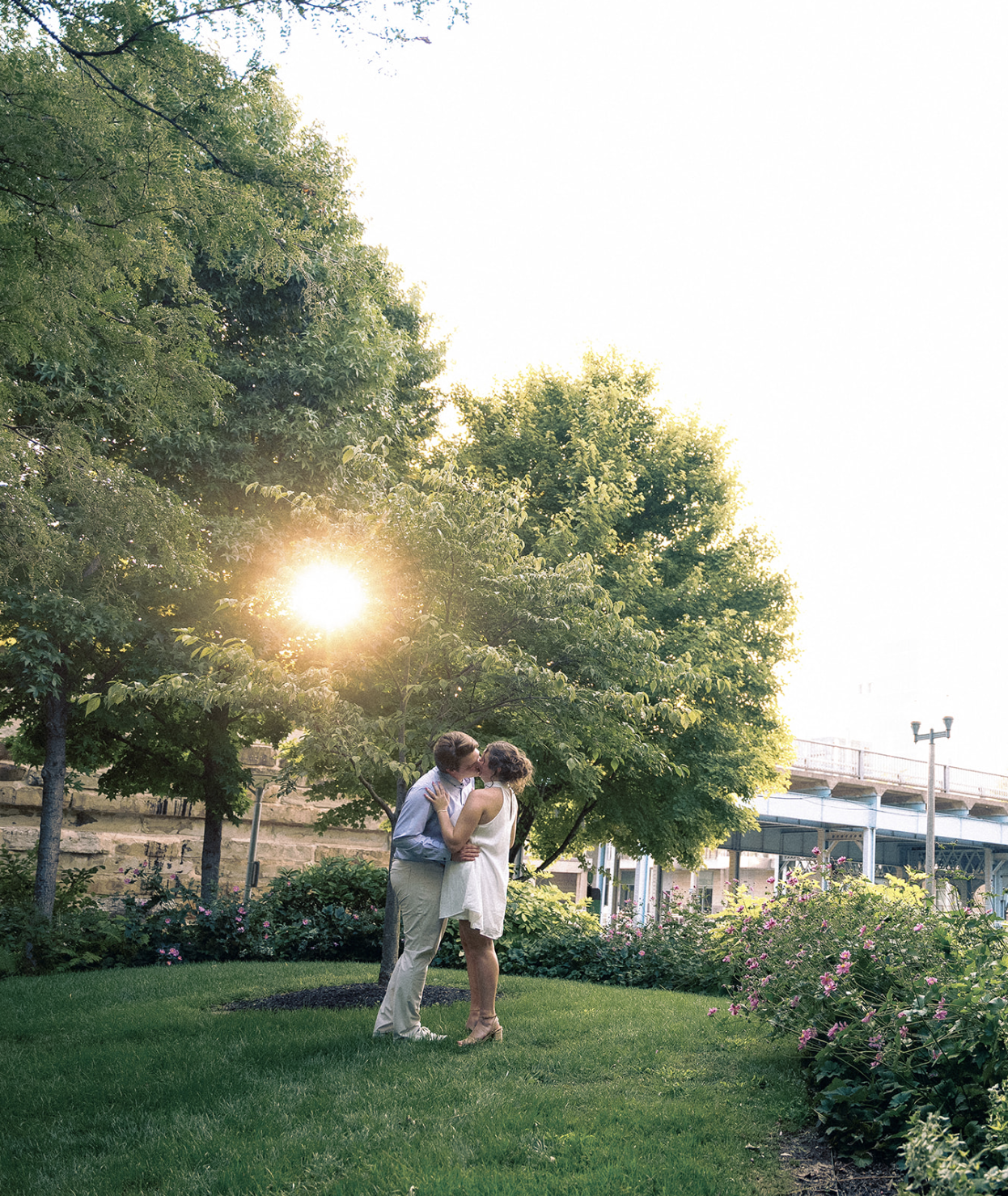 A surprise engagement in Smale park in Cincinnati