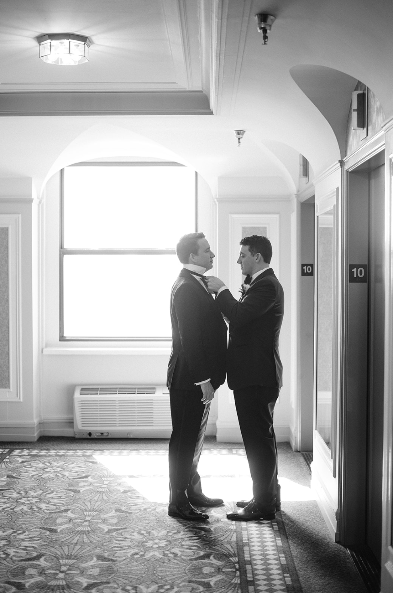 Grooms get ready together