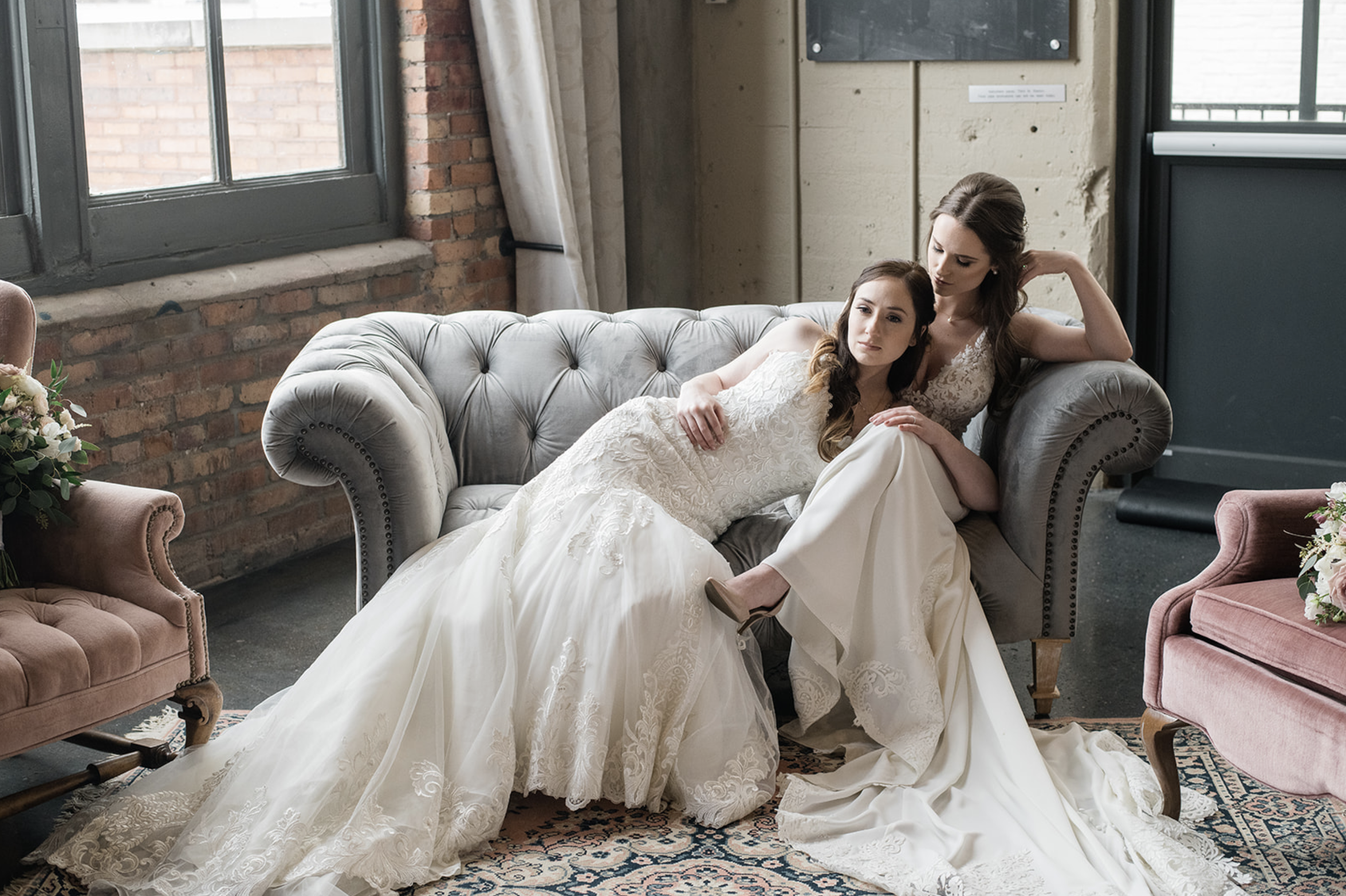 Two beautiful brides at the Steam Plant