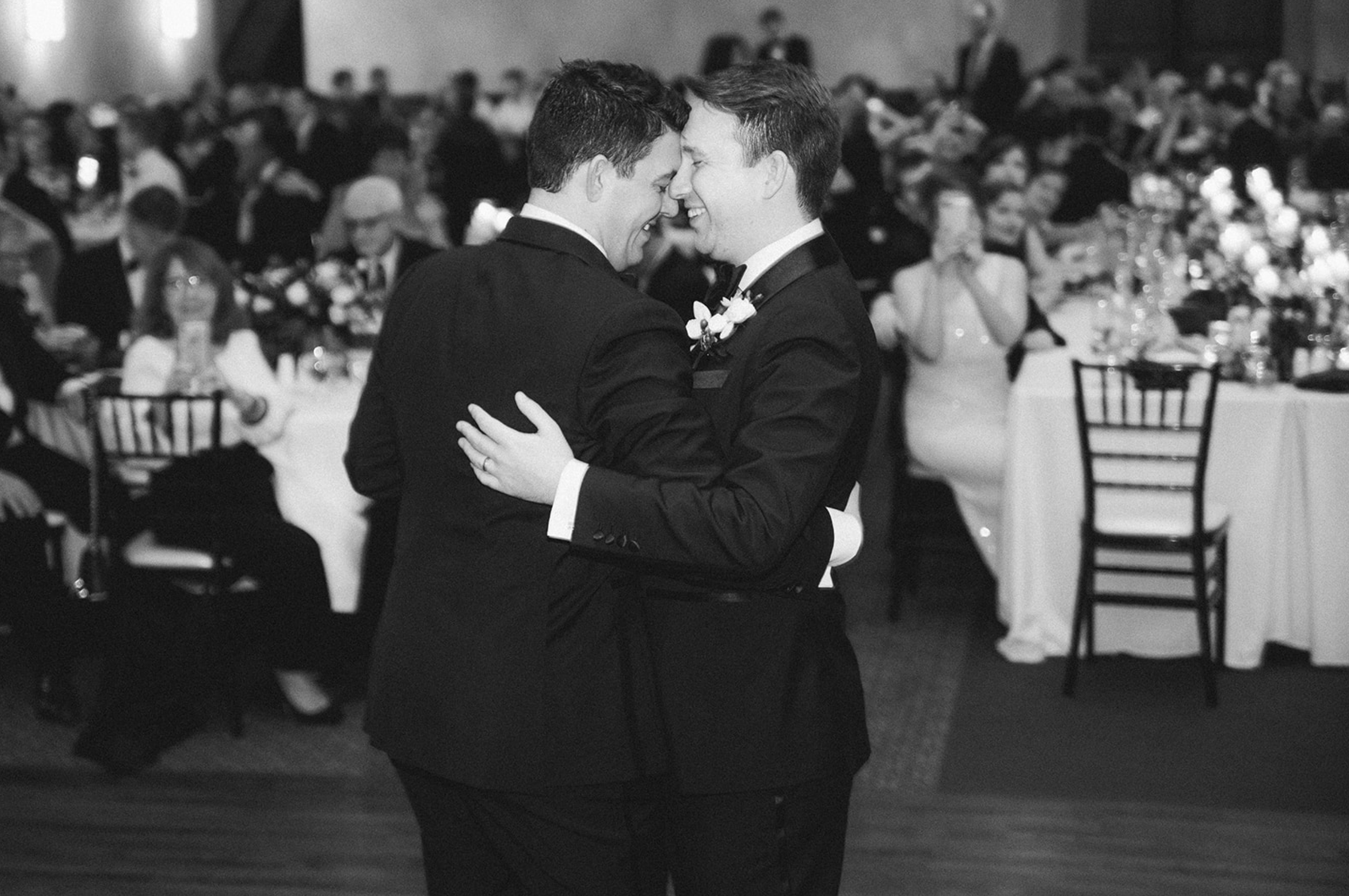 Heartfelt first dance with couple at the Monastery in Cincinnati