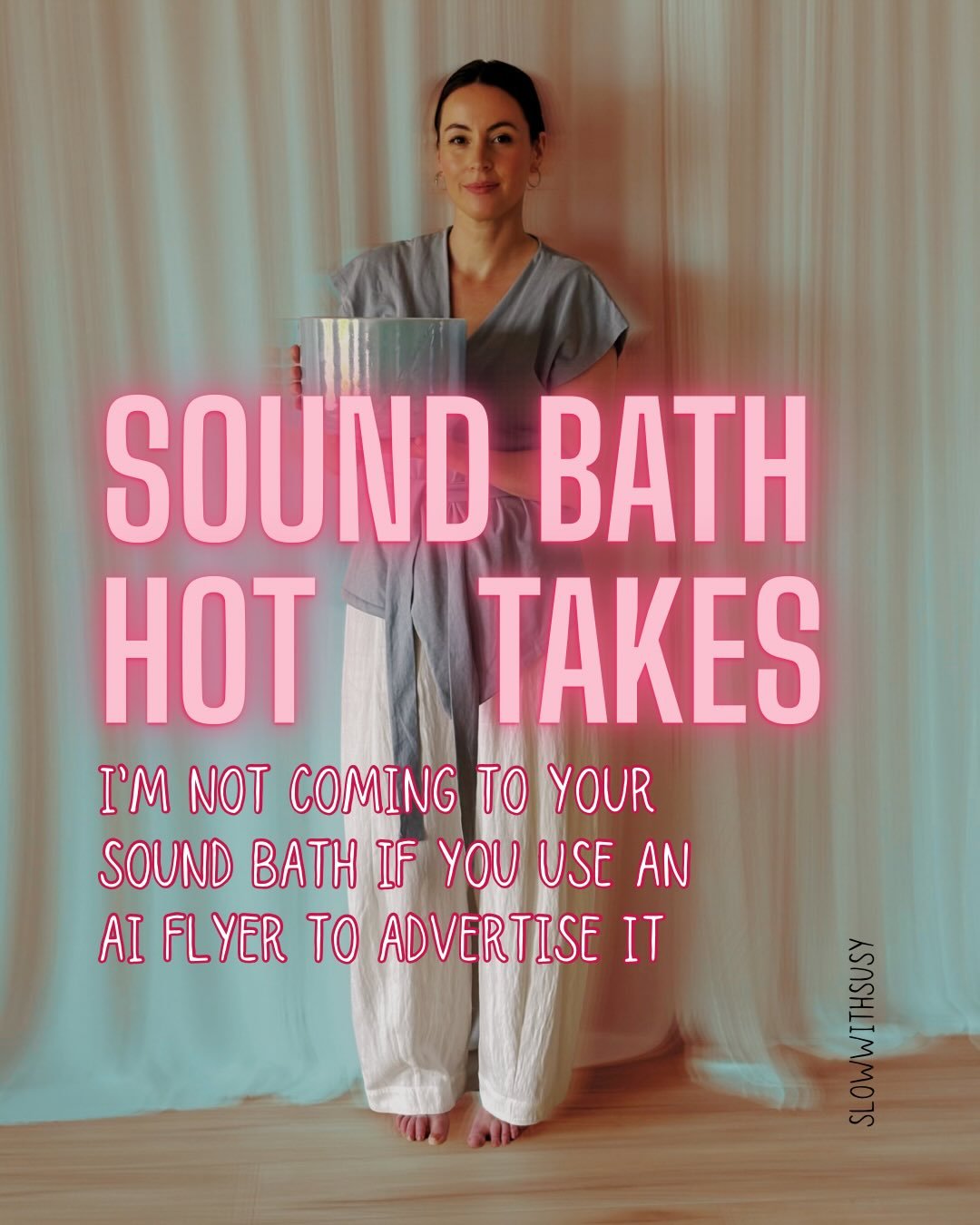 I hate to be the one to break this to you, but we all scroll past your AI generated flyer.

Sound healing is soul work, and ChatGPT can&rsquo;t sell it for you.

#soundbath #soundhealing #soundmedicine #soundtherapy #soundmeditation