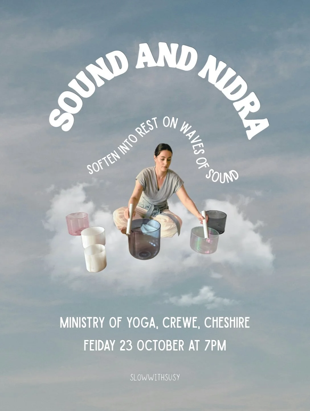 I&rsquo;m back in the cocooning, womb-like space that is the Ananda Studio at the @ministryofyogauk on Friday night for my monthly sound session woven with a yoga nidra practice.

The perfect way to end your week. All props provided.

Head over to th