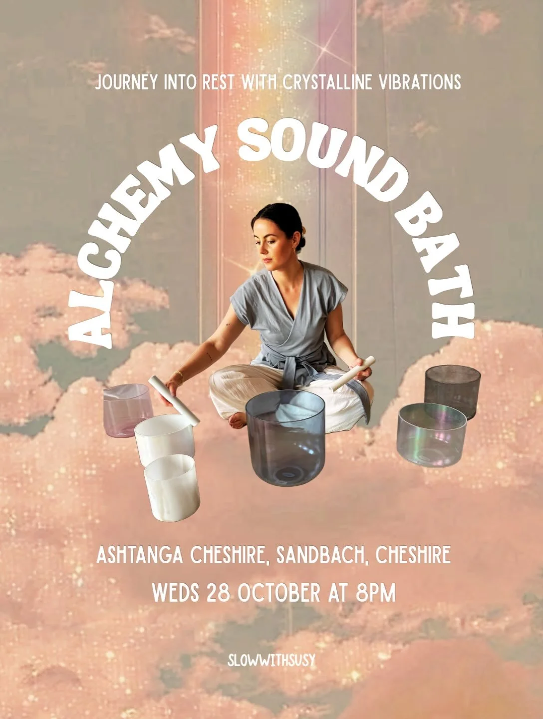 Experimenting with a new time at @ashtangacheshire_studios for our monthly sound bath so there&rsquo;s a little more space for the Ashtangis to finish and for me to get set up!

Four spaces left if you&rsquo;d like a little downtime before bedtime th