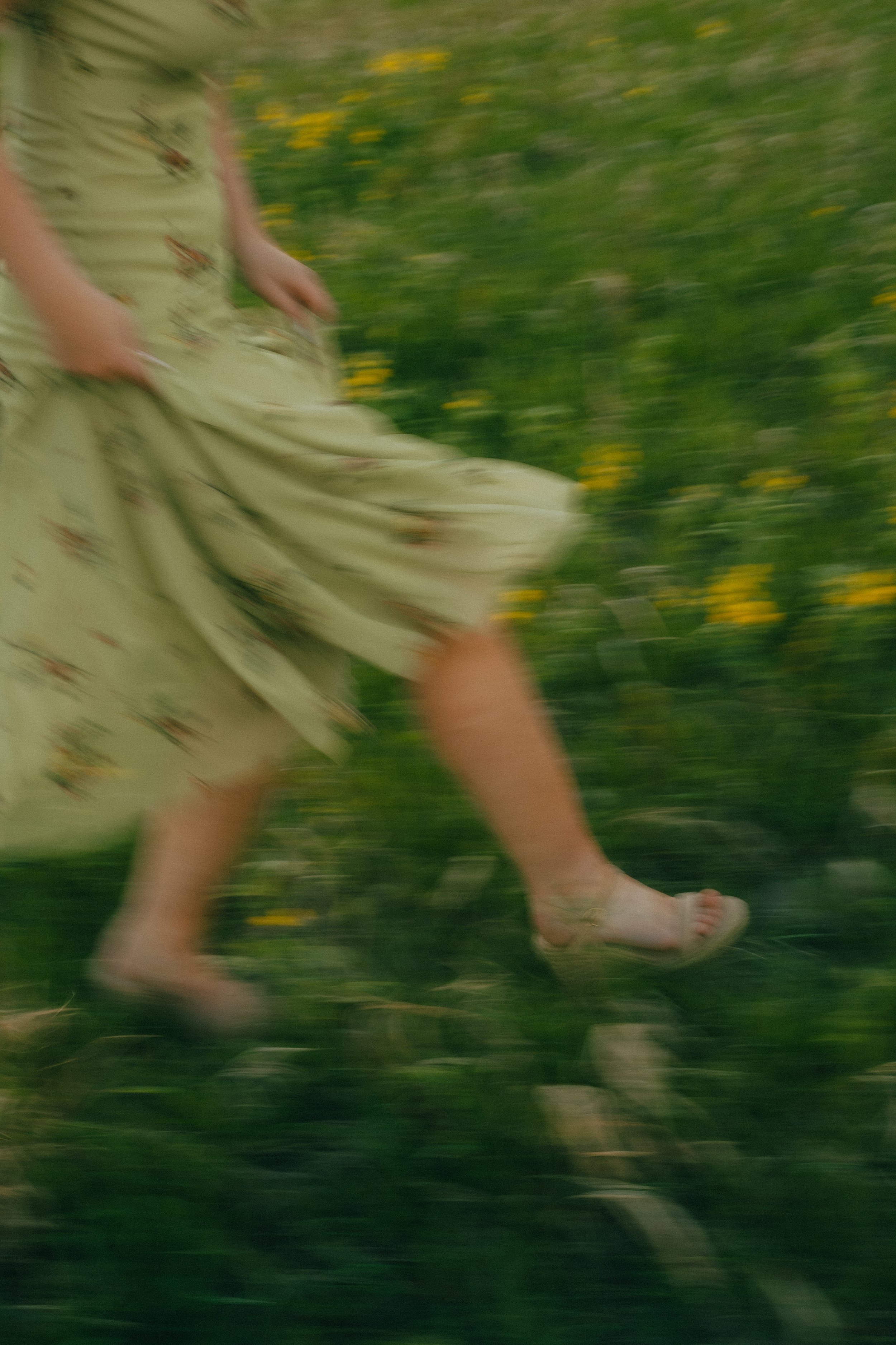  Senior portraits in Boulder, Colorado featuring girl running through colorful summer wildflower field at Chautauqua Park.  