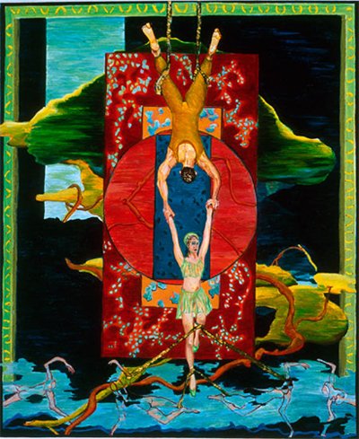 Daddy Never Sleeps at Night
8½" x 7", Gouache, watercolor, gold leaf on Wasli pape