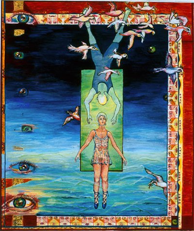 One Way or Another
8½" x 7", Gouache, watercolor, gold leaf on Wasli paper