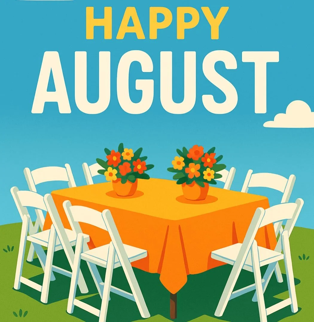 How is it already August! Lots of parties are happening as summer draws to a close, so be sure to reserve those tables and chairs as soon as possible! 
.
.
#summerparty #backtoschool #endofsummer
#rentalworldpa #eventsbyrentalworld #linenrentals #chi