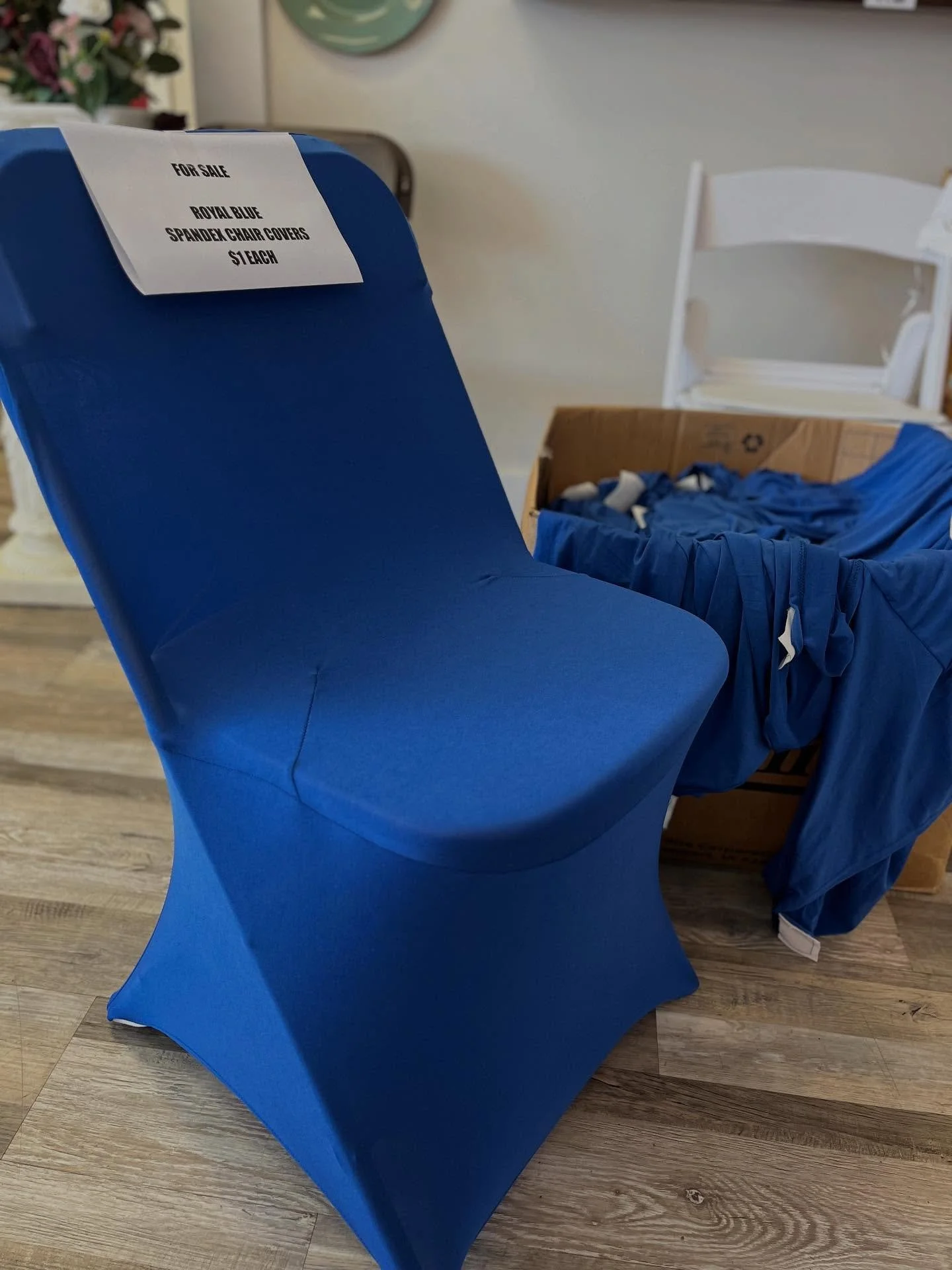 Anyone need Royal Blue Spandex folding chair covers? $1 each! Showroom Pickup. We have about 100 left! 
.
.
.
#chaircovers #lancasterpa #spandexcovers #partyrentals