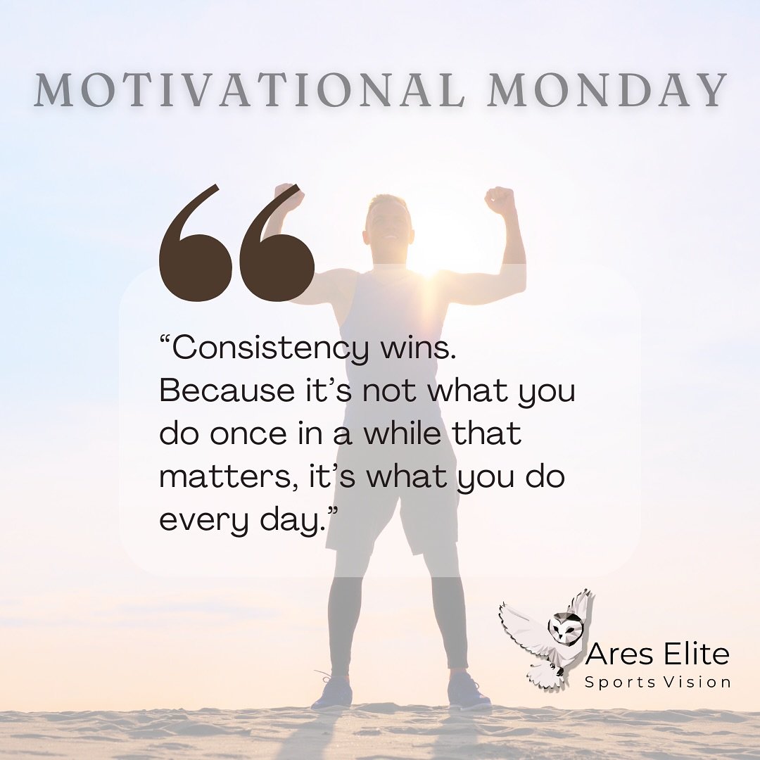 Motivational Monday: &ldquo;Consistency wins. Because it&rsquo;s not what you do once in a while that matters, it&rsquo;s what you do every day.&rdquo; 

#MotivationalMonday #quotes #AresEliteSportsVision #Athletes #AresEliteAthletes #Sports #SportsV