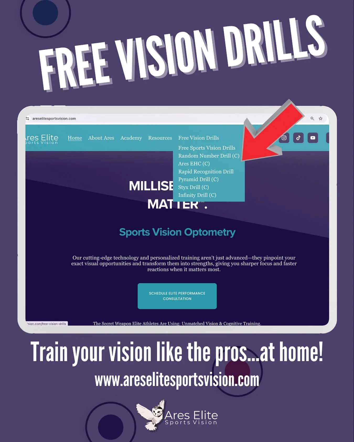 Most athletes never train the one system that controls every play: their vision.

Now you can.

✔ Free vision drills you can do at home
✔ A free week of vision training online

Both are waiting on our website right now. This is your chance to see wha