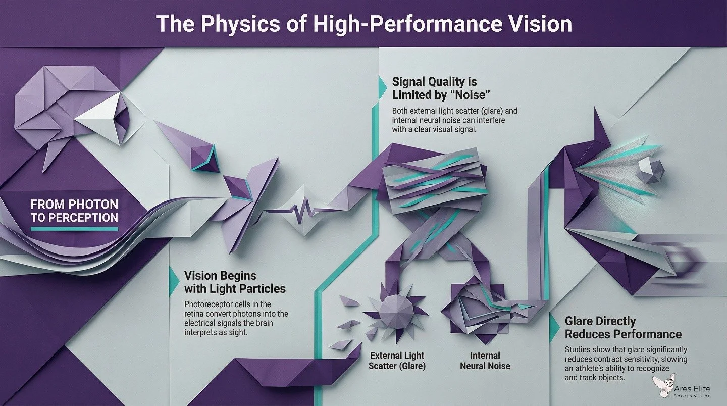 Most athletes think vision starts and ends with clarity.
It doesn&rsquo;t.

Performance vision starts with light, then everything after that depends on signal quality.

Glare, visual noise, and internal processing interference all degrade the signal 