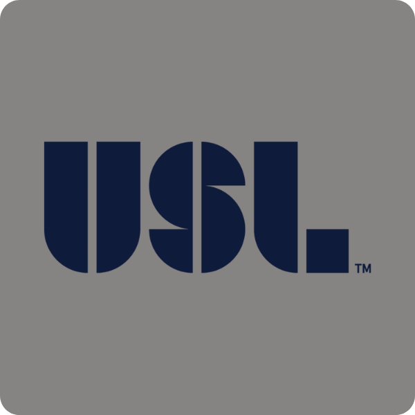 United Soccer League (USL) logo on a gray background.