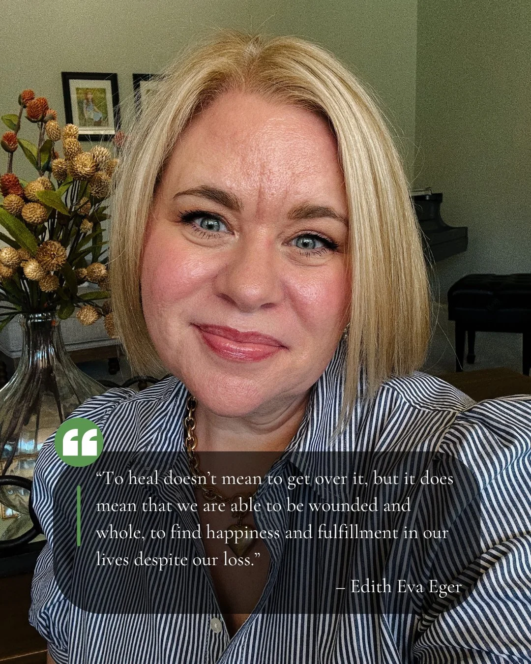 When I talk to people about grief recovery, sometimes I feel a little squirmy about the word &quot;recovery&quot;.⁠
⁠
Because it doesn't mean that we are moving on. It doesn't mean that we are going to forget. It doesn't mean that what happened to yo