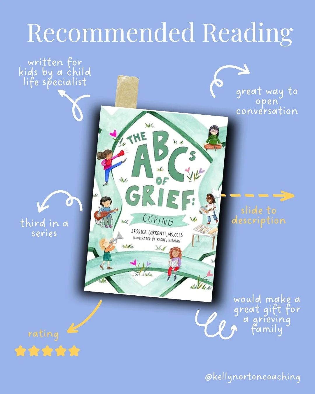 This book needed a permanent spot on my feed. 📚🤩⁠
⁠
The ABC's of Grief series of books is my favorite recommendation for grieving kids. This brand new third book is all about ways to cope with the big feelings they're experiencing.⁠
⁠
Reading toget